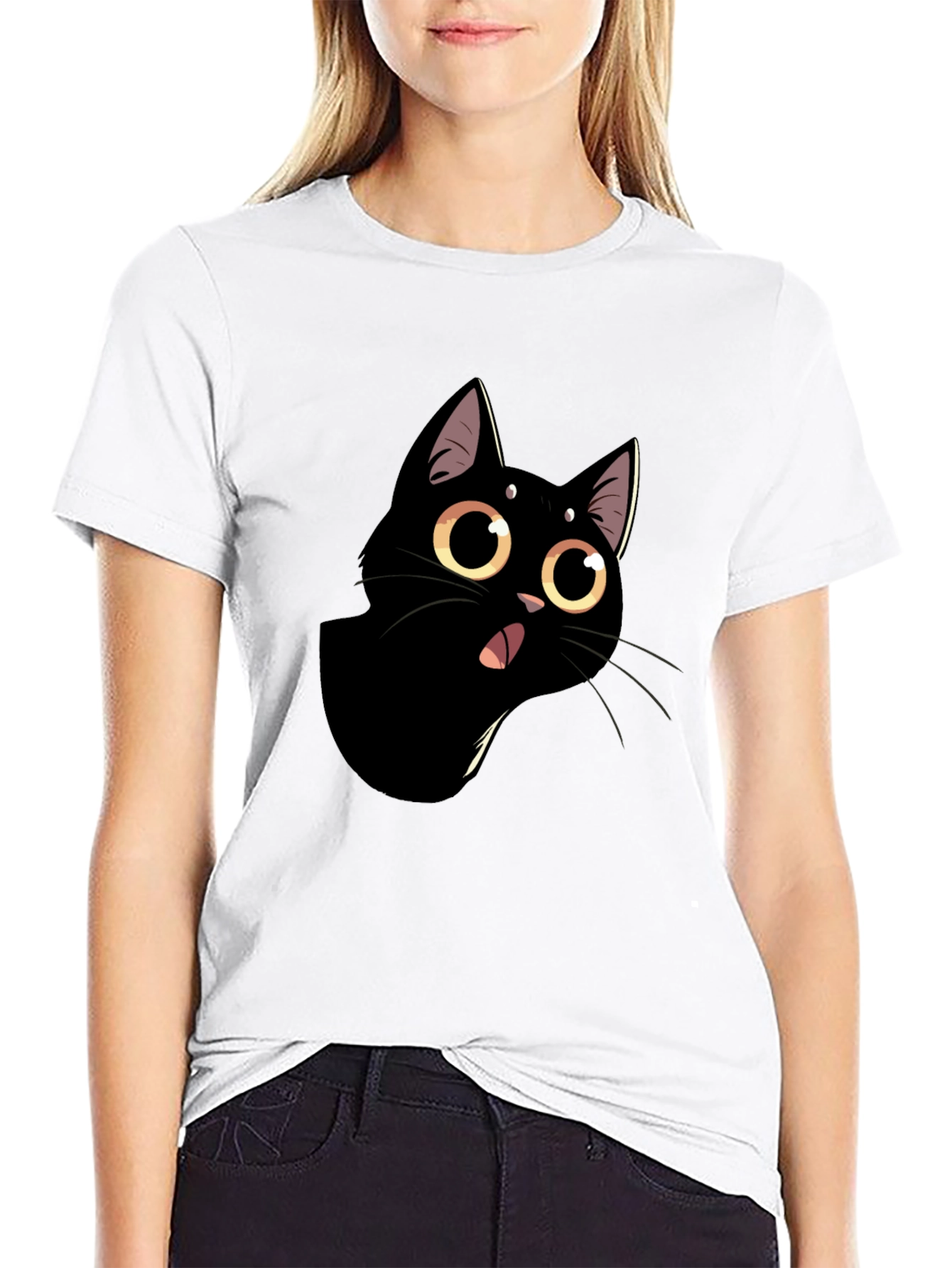 Funny Black Cat Graphic Tee