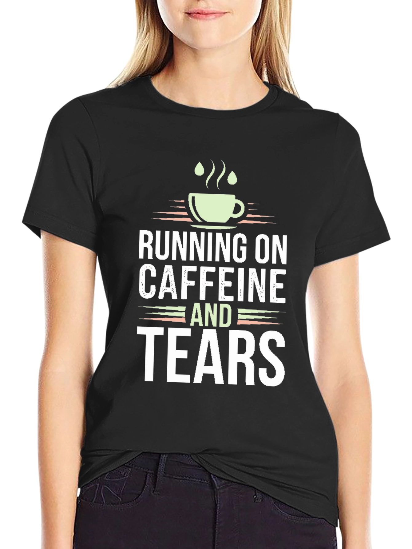 Running on Caffeine and Tears Graphic Tee