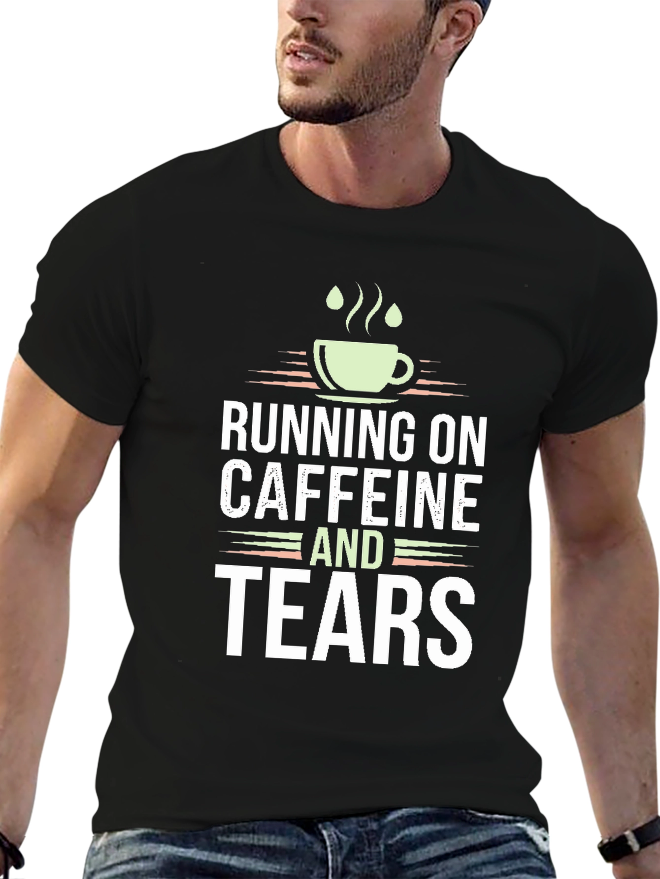 Running on Caffeine and Tears Graphic Tee