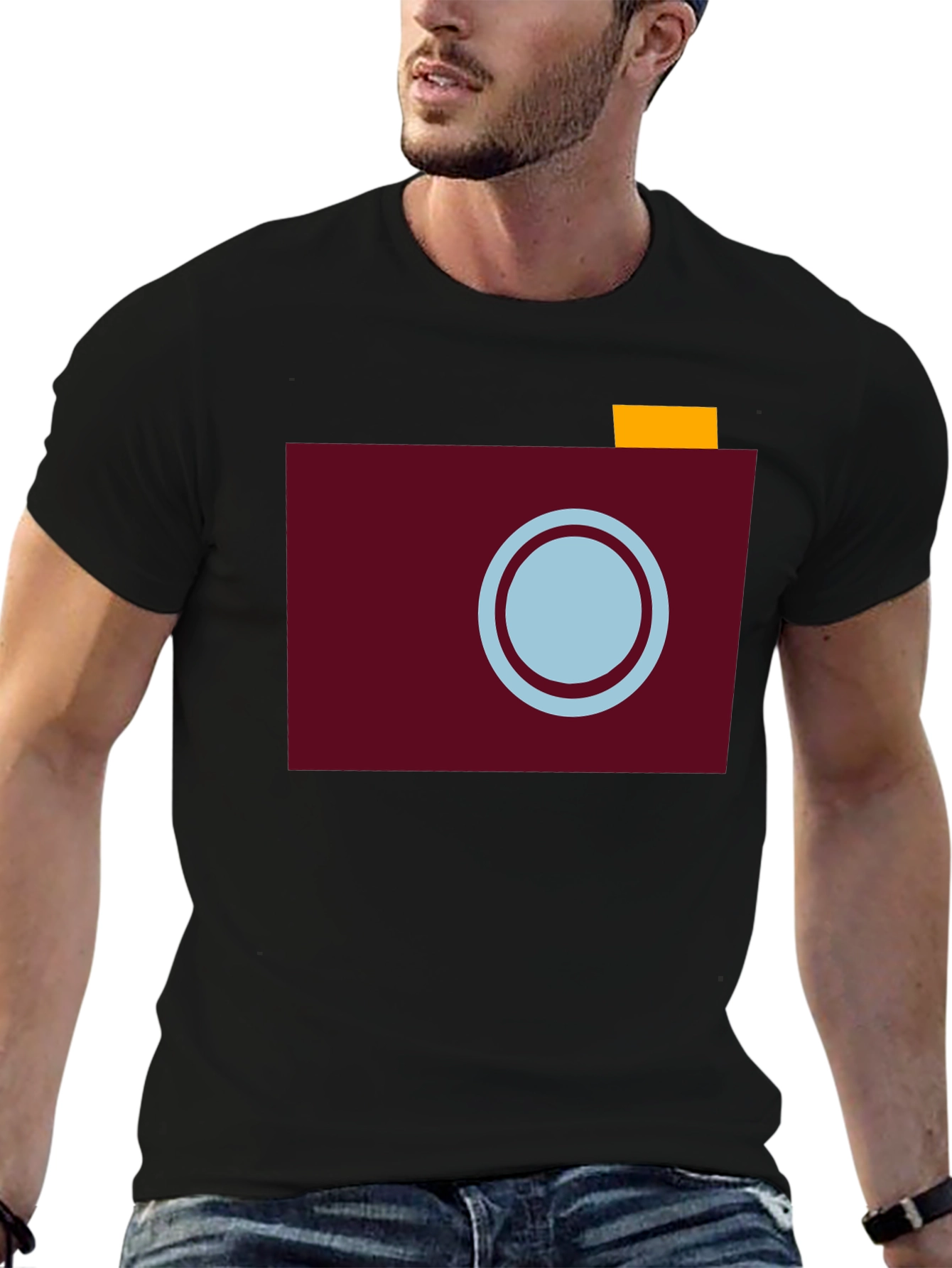 Retro Camera Graphic Tee - Stylish Black T-Shirt