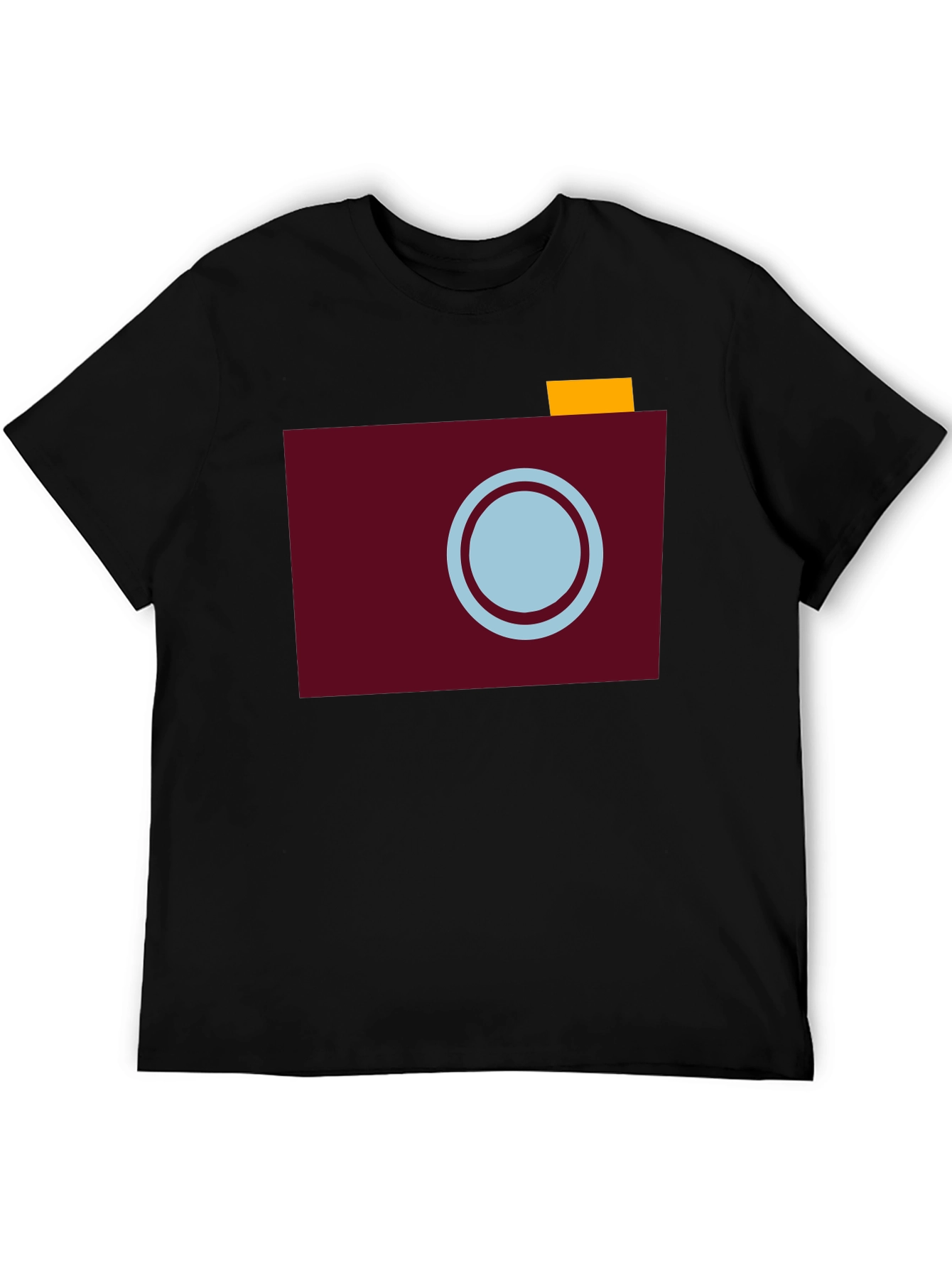 Retro Camera Graphic Tee - Stylish Black T-Shirt