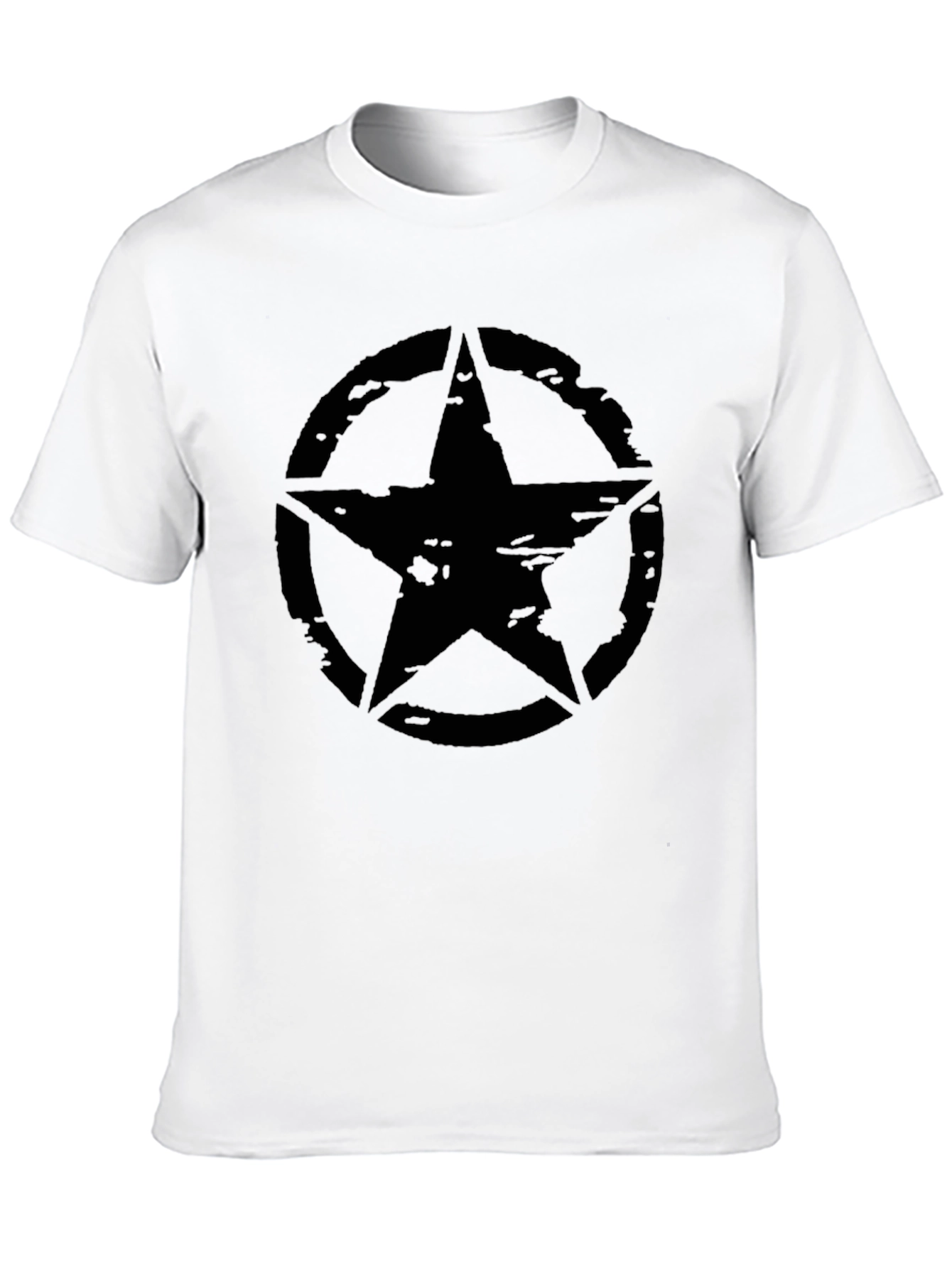 Black Star Graphic Tee - Military Style Shirt