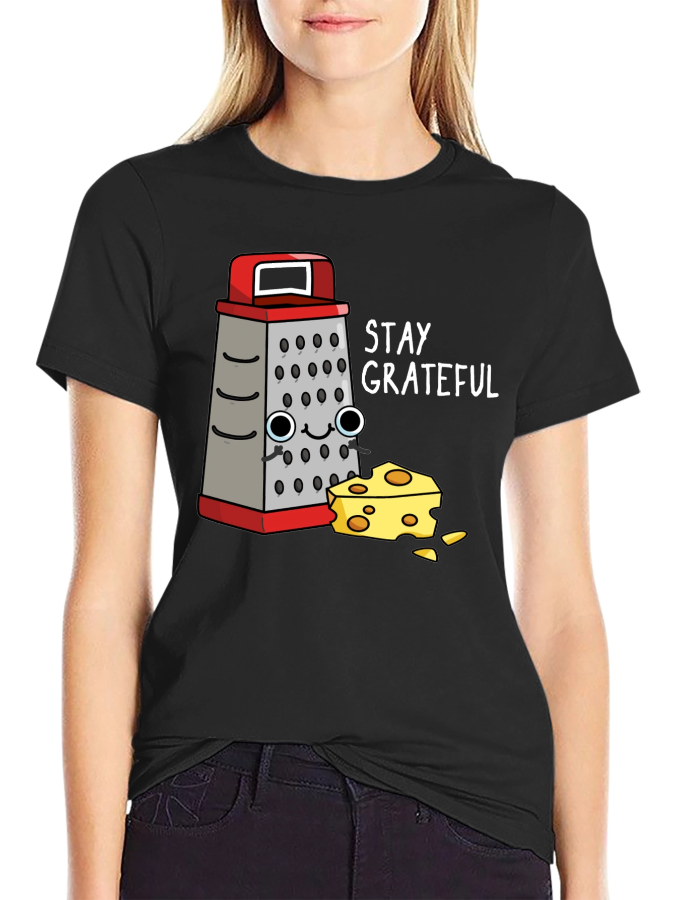 Stay Grateful Grater & Cheese Graphic T-Shirt