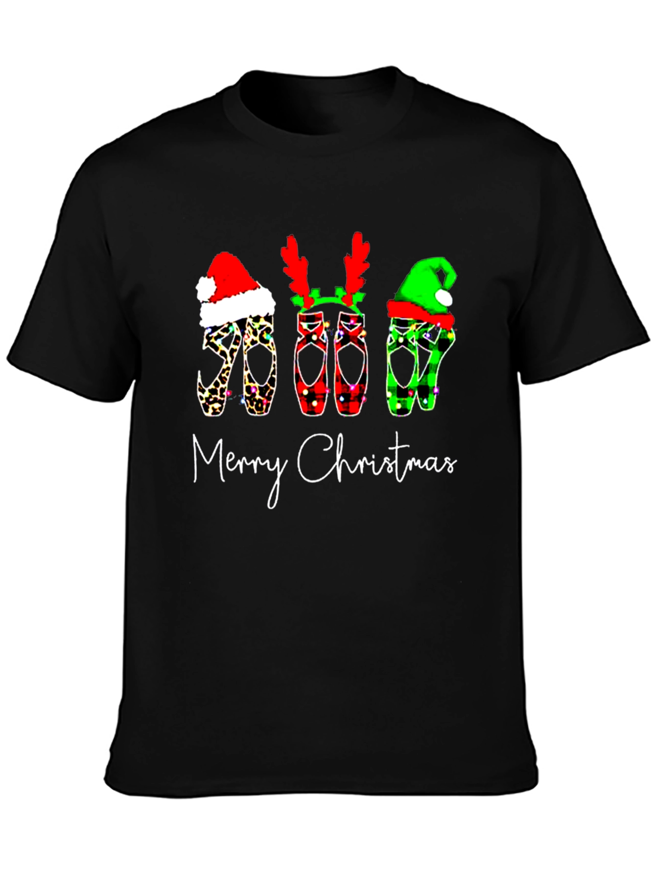 Festive Christmas Ballet Shoes Graphic Tee