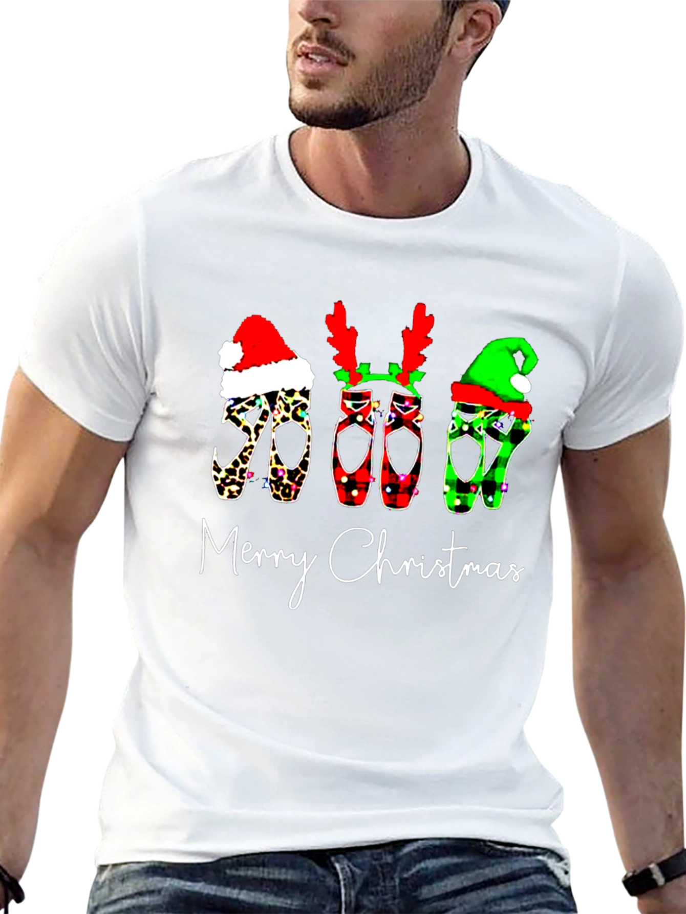 Festive Christmas Ballet Shoes Graphic Tee