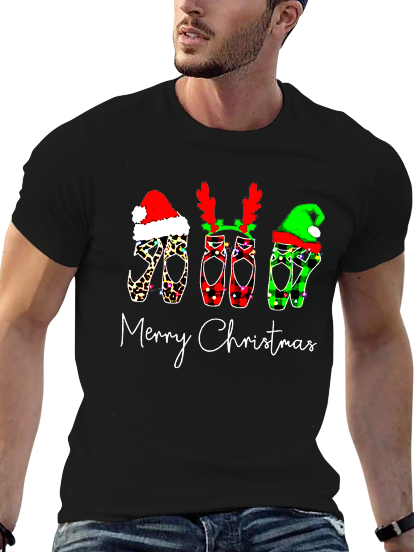 Festive Christmas Ballet Shoes Graphic Tee