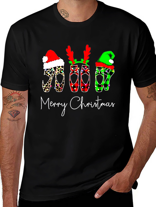 Festive Christmas Ballet Shoes Graphic Tee