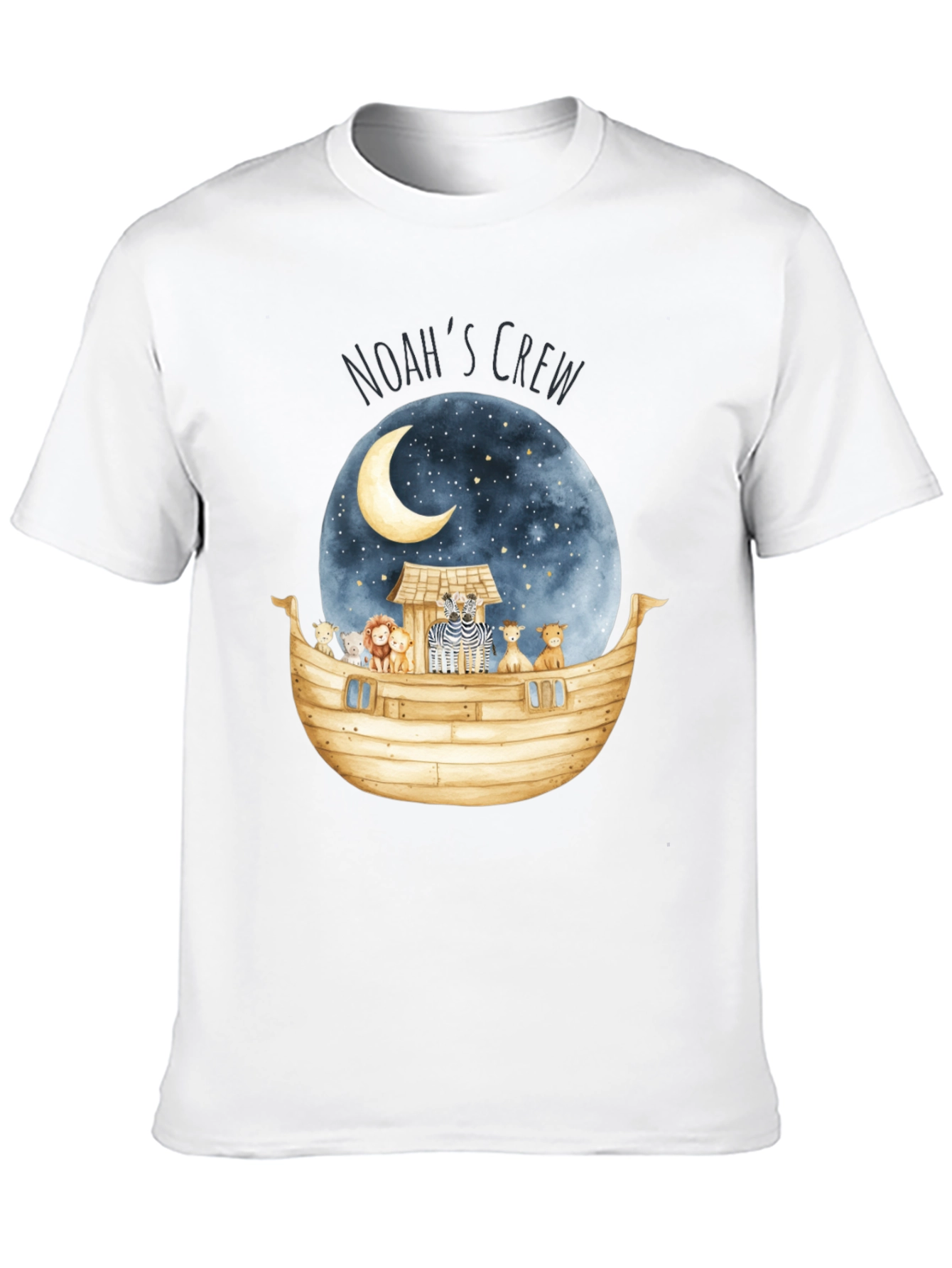 Noahs Ark Crew T-Shirt - Moon & Animals