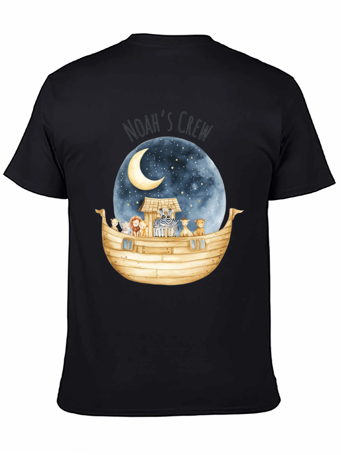 Noahs Ark Crew T-Shirt - Moon & Animals
