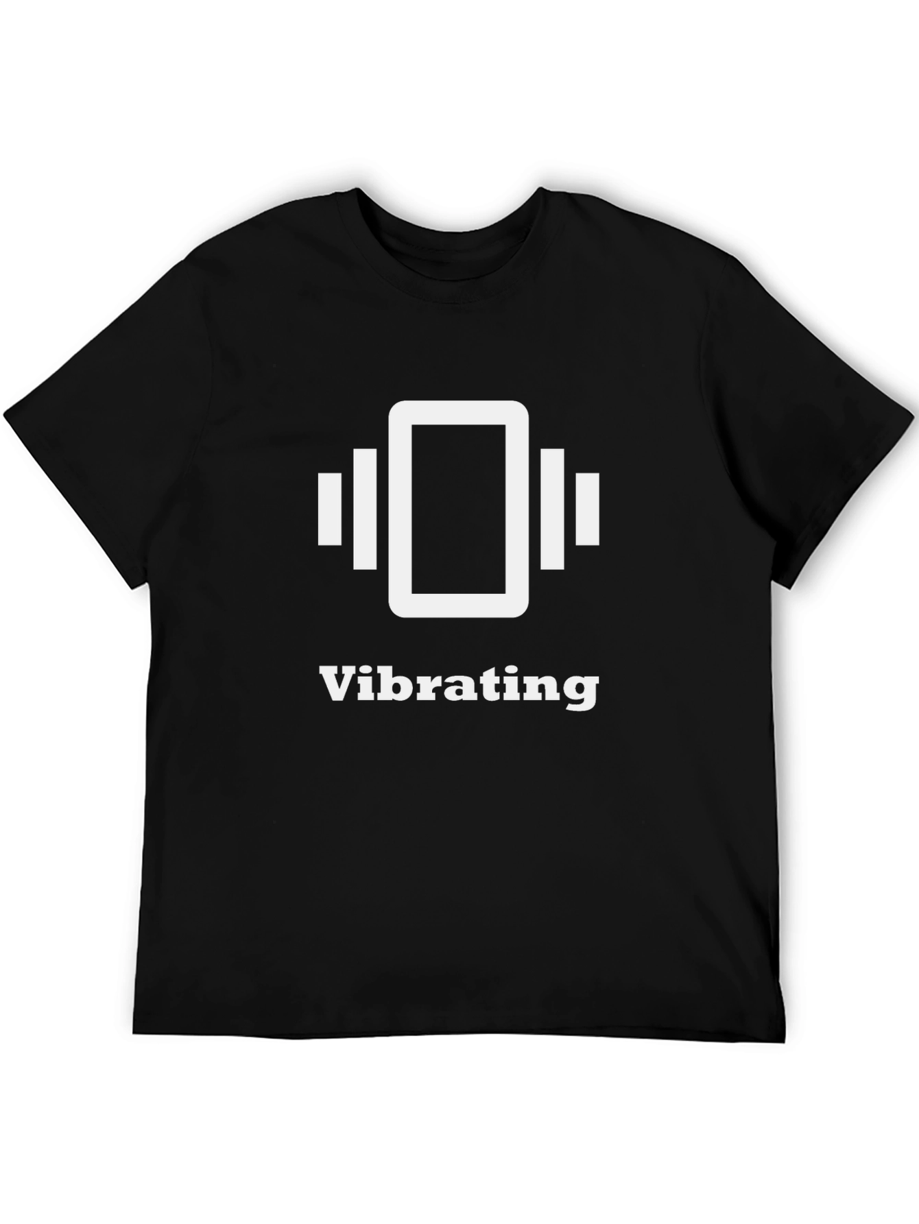 Vibrating Phone Black T-Shirt - Novelty Humor Tee