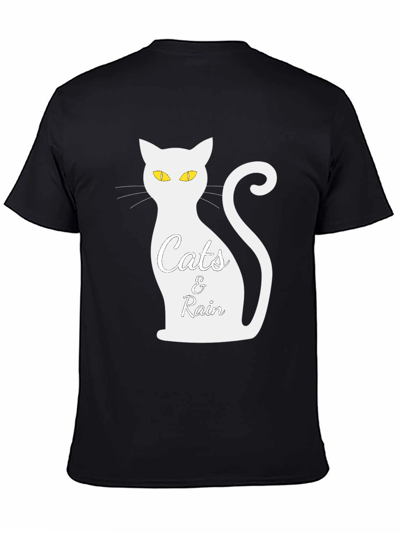 Cats & Rain Black T-Shirt - Unique Graphic Tee
