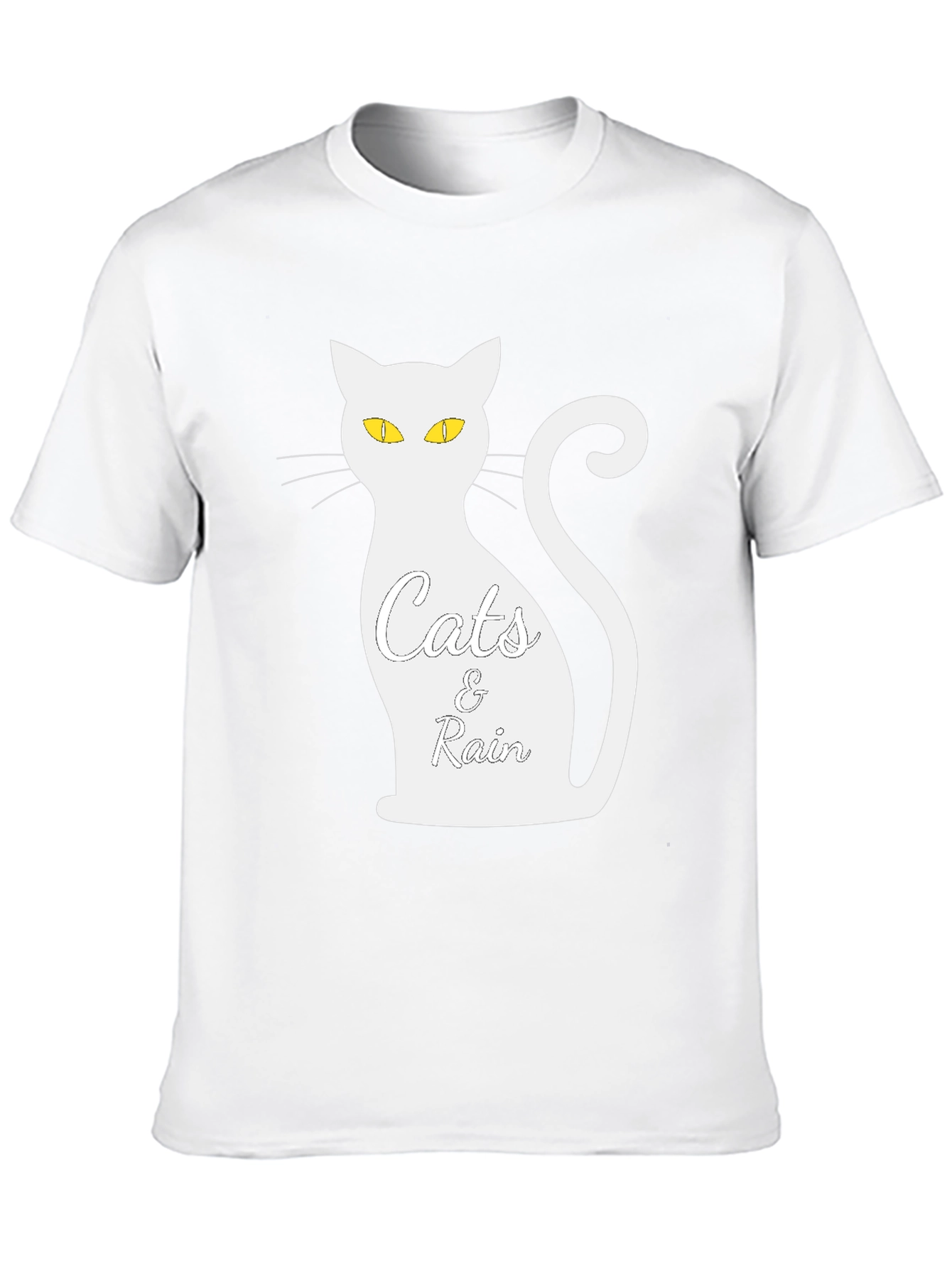 Cats & Rain Black T-Shirt - Unique Graphic Tee