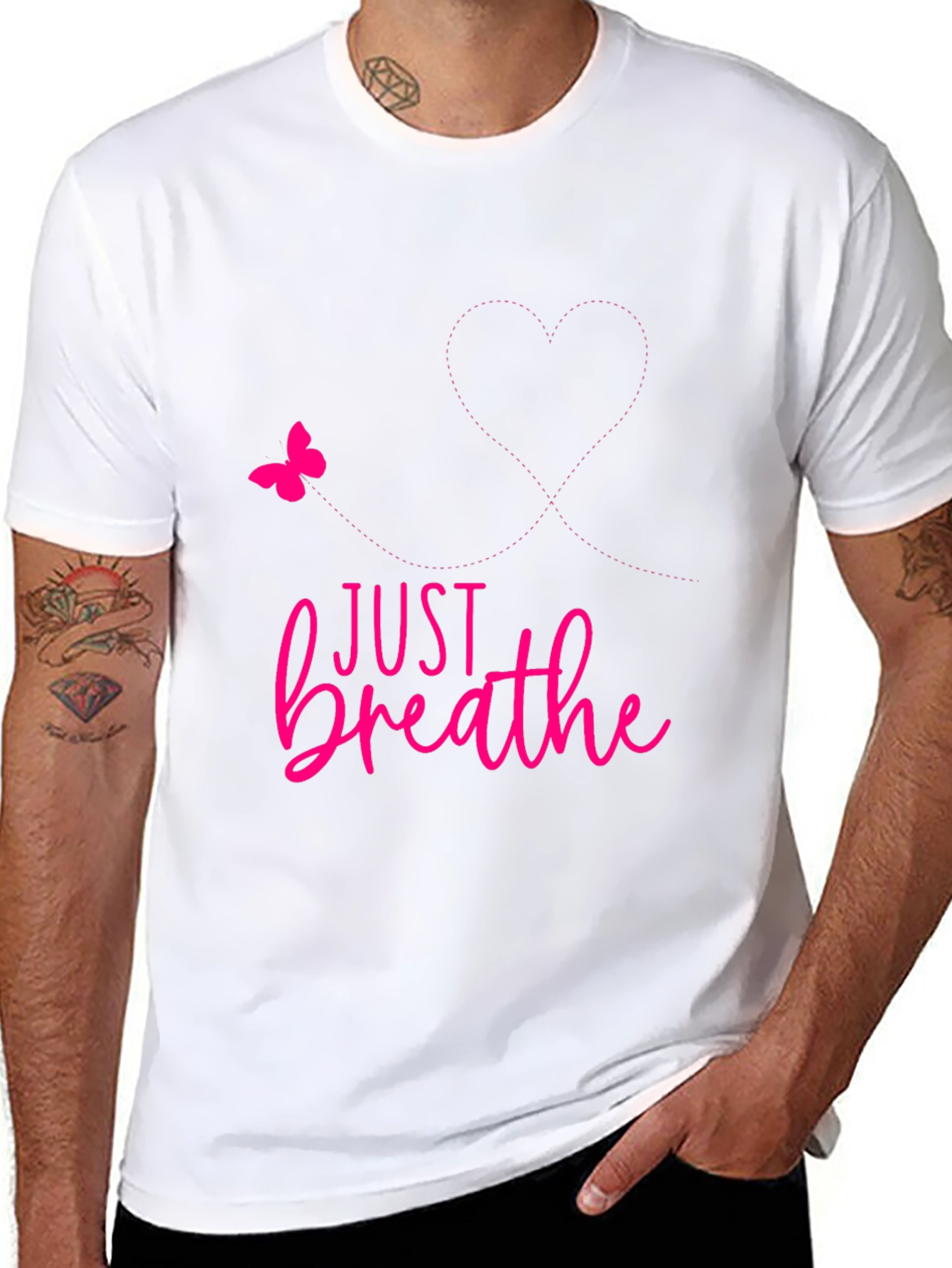 Just Breathe Graphic Tee - Positive Reminder Shirt