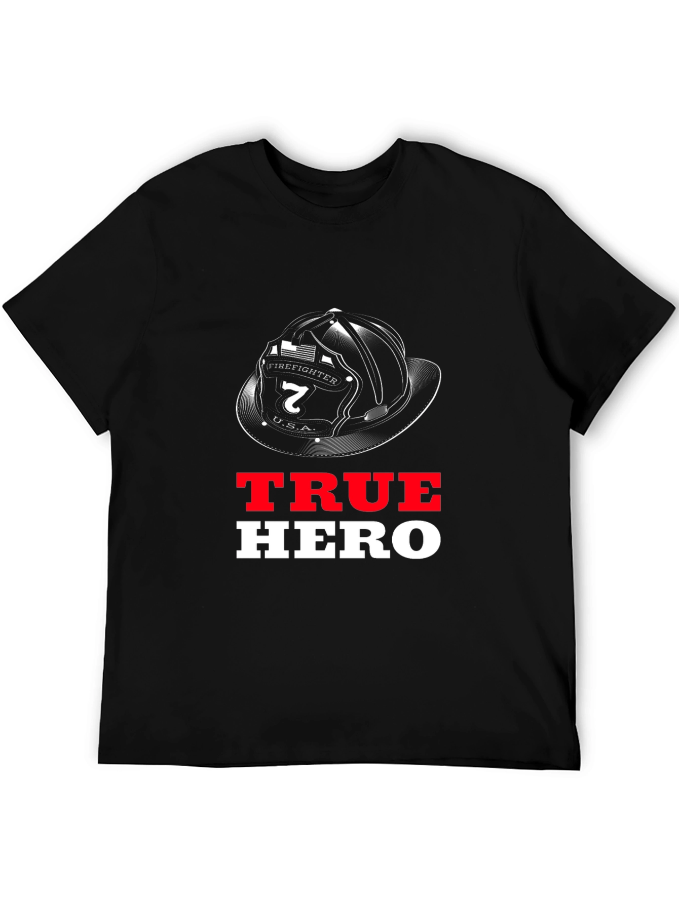 True Hero Firefighter Helmet Graphic T-Shirt