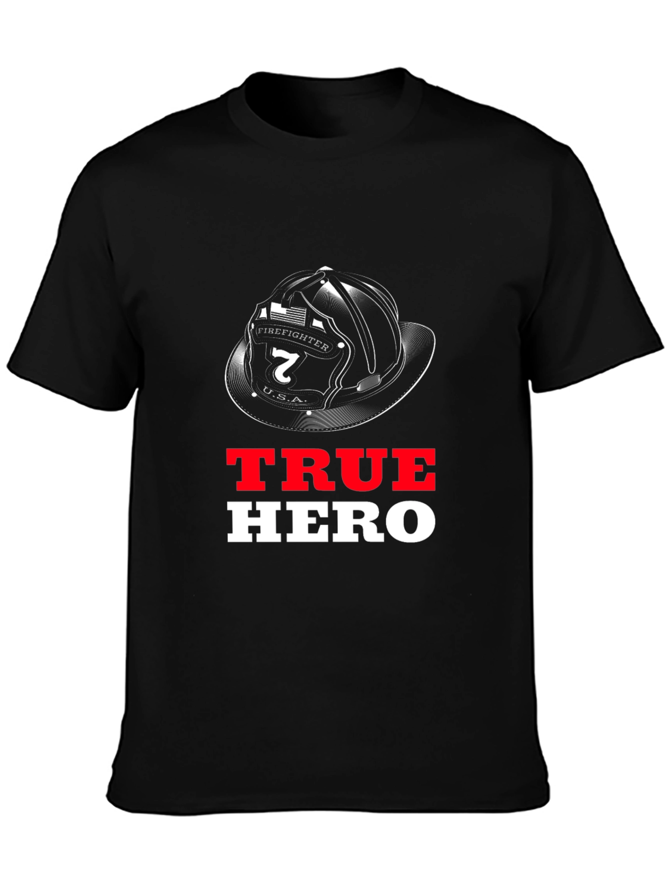 True Hero Firefighter Helmet Graphic T-Shirt