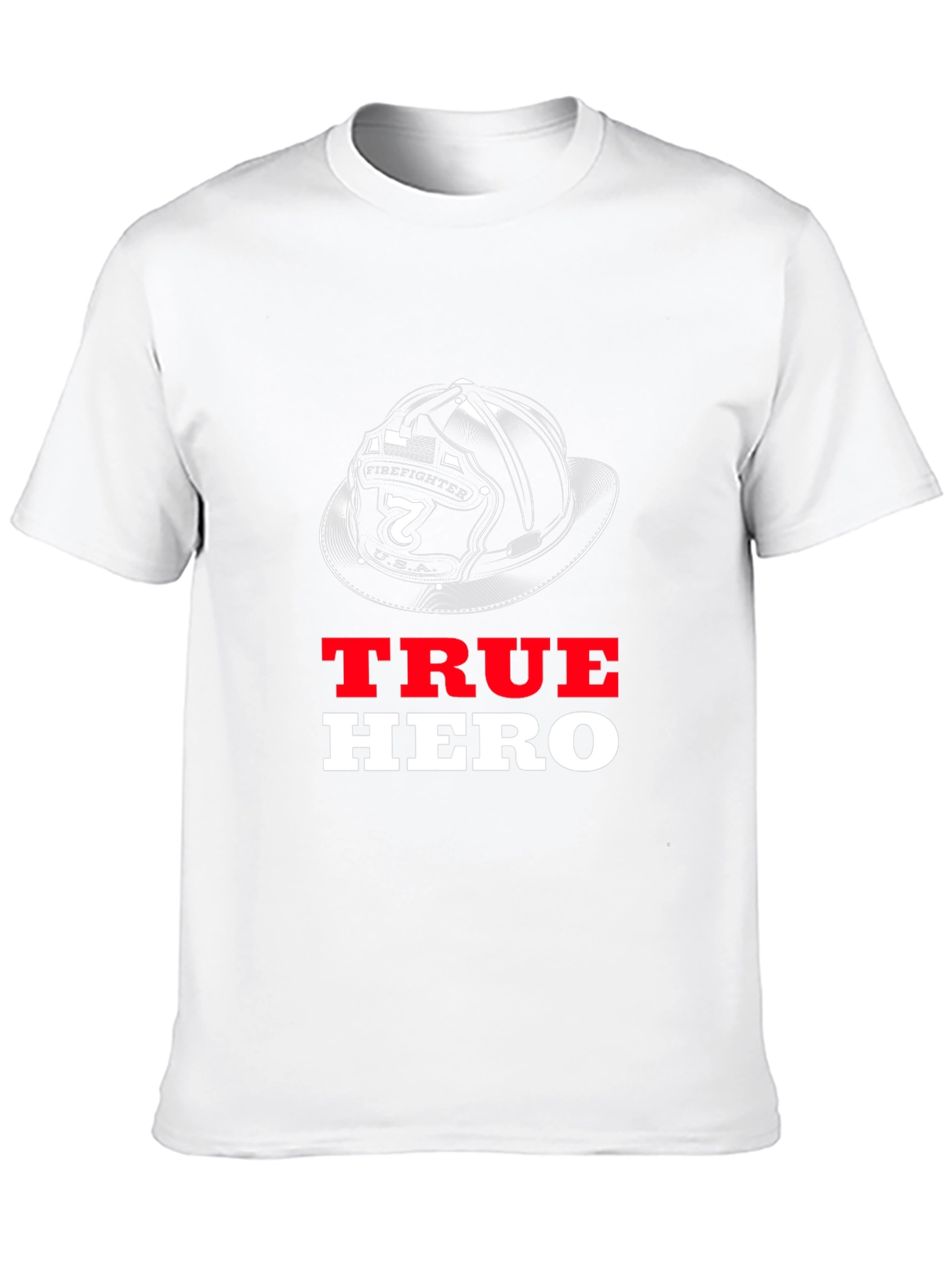 True Hero Firefighter Helmet Graphic T-Shirt