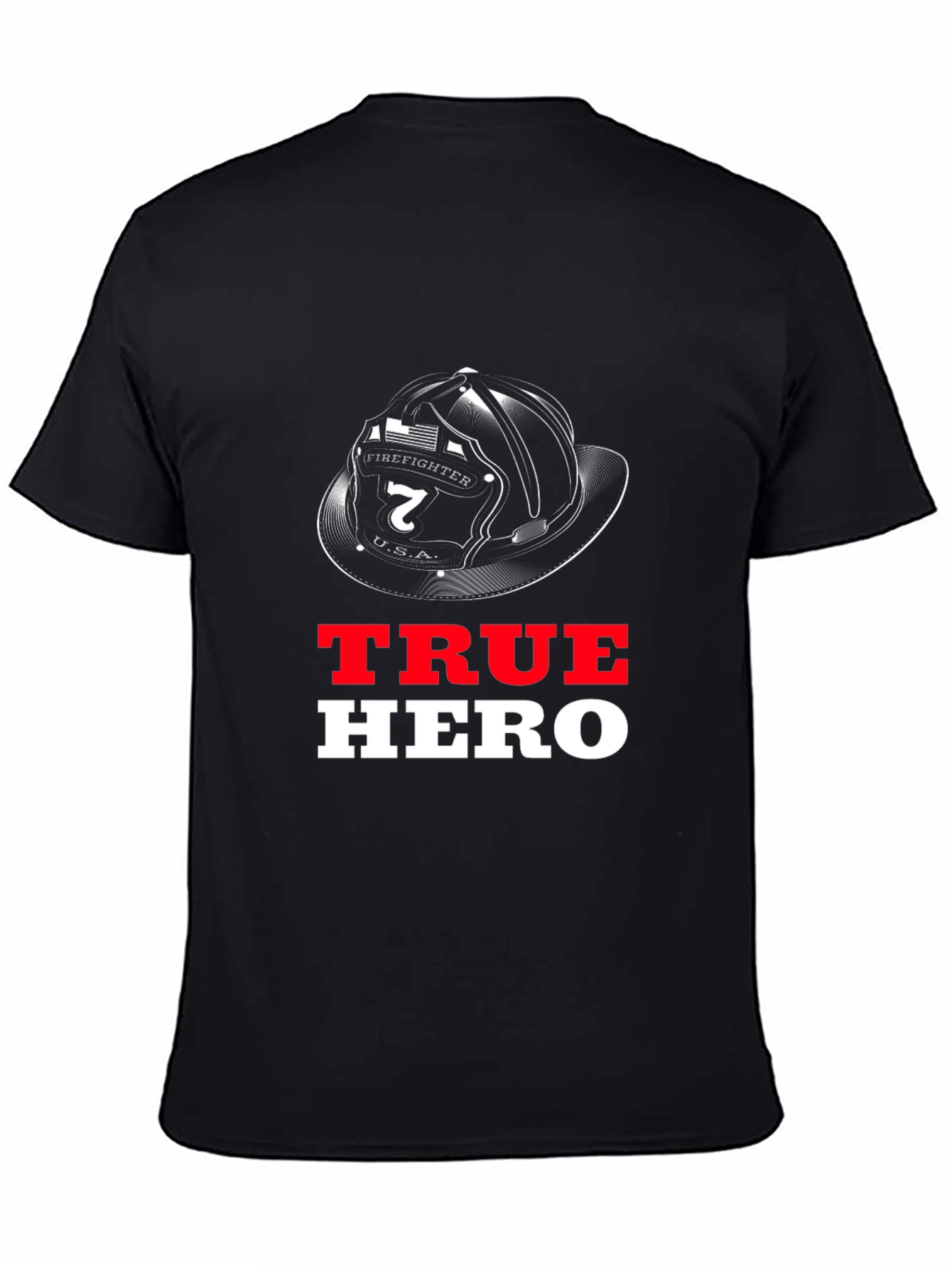 True Hero Firefighter Helmet Graphic T-Shirt