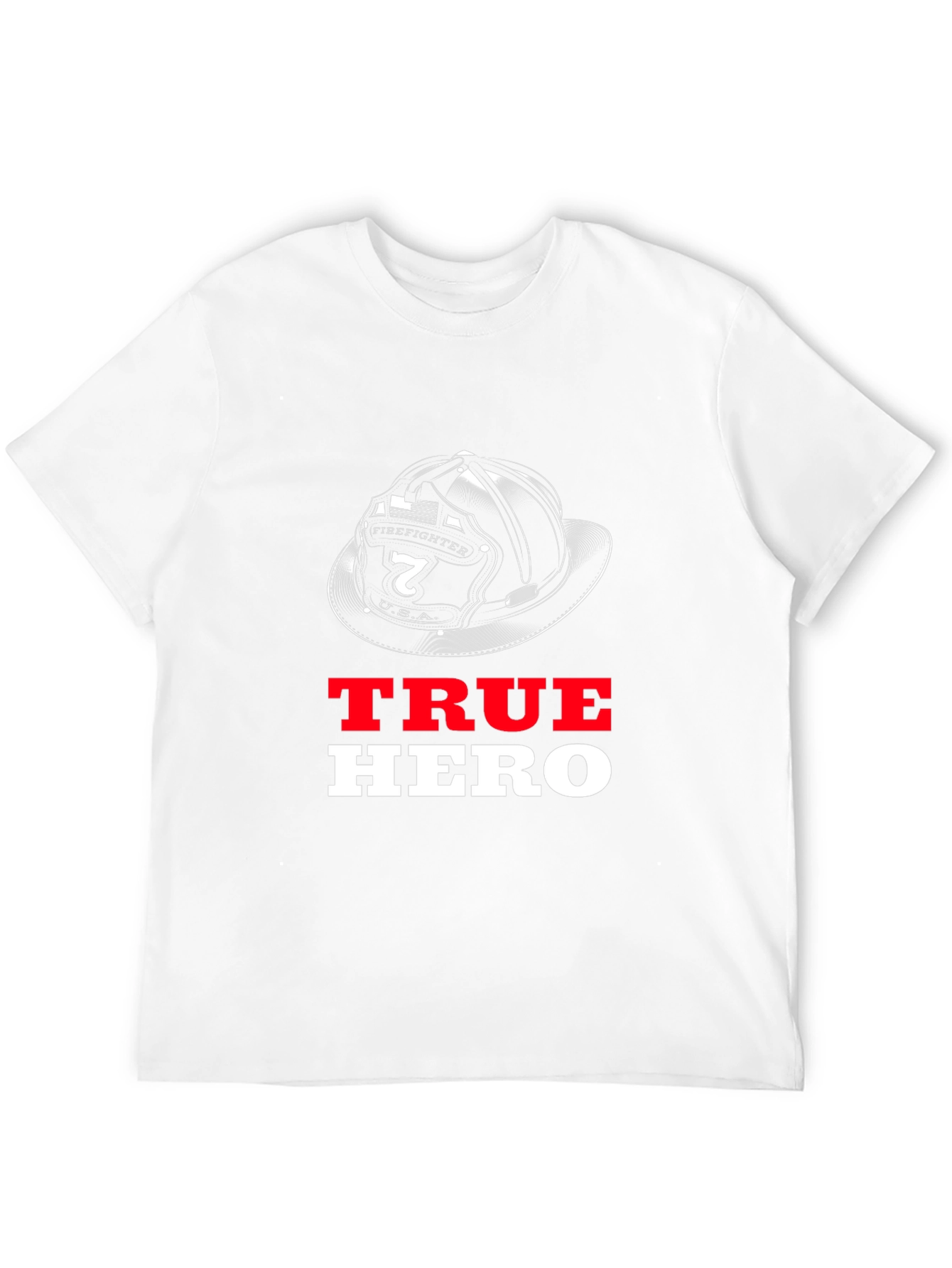 True Hero Firefighter Helmet Graphic T-Shirt