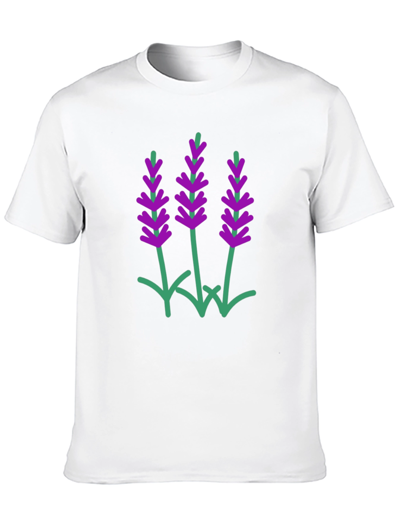 Lavender Print Black T-Shirt