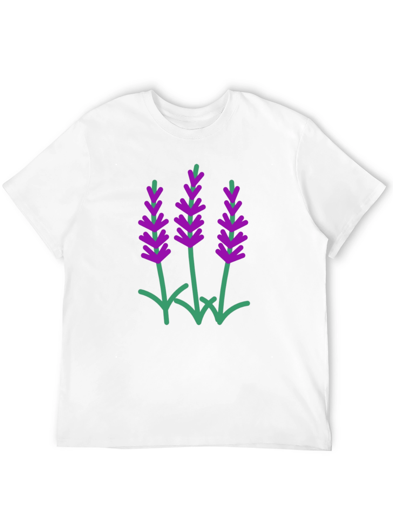 Lavender Print Black T-Shirt