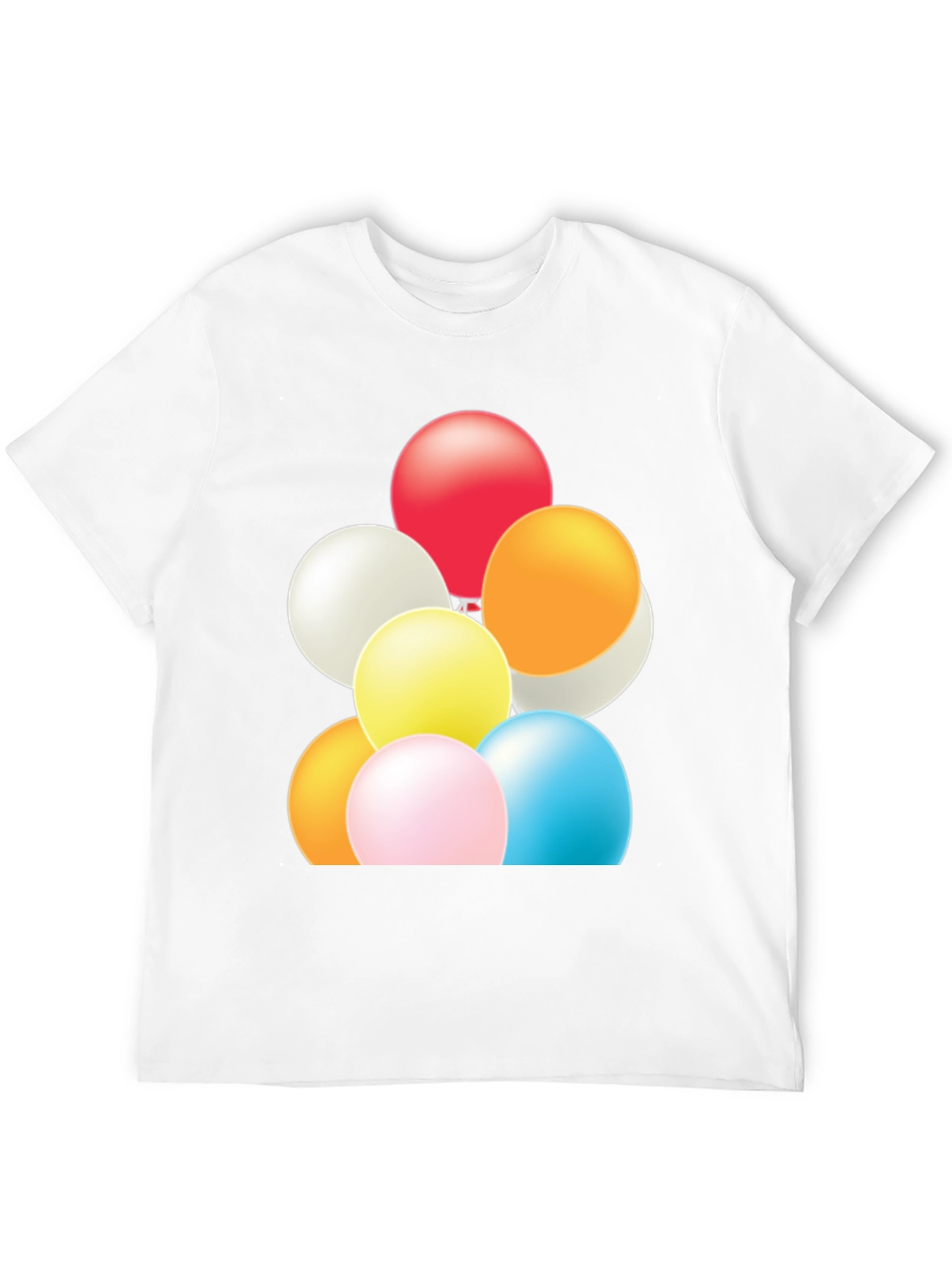 Fun Balloons Graphic Tee - Black Cotton T-Shirt