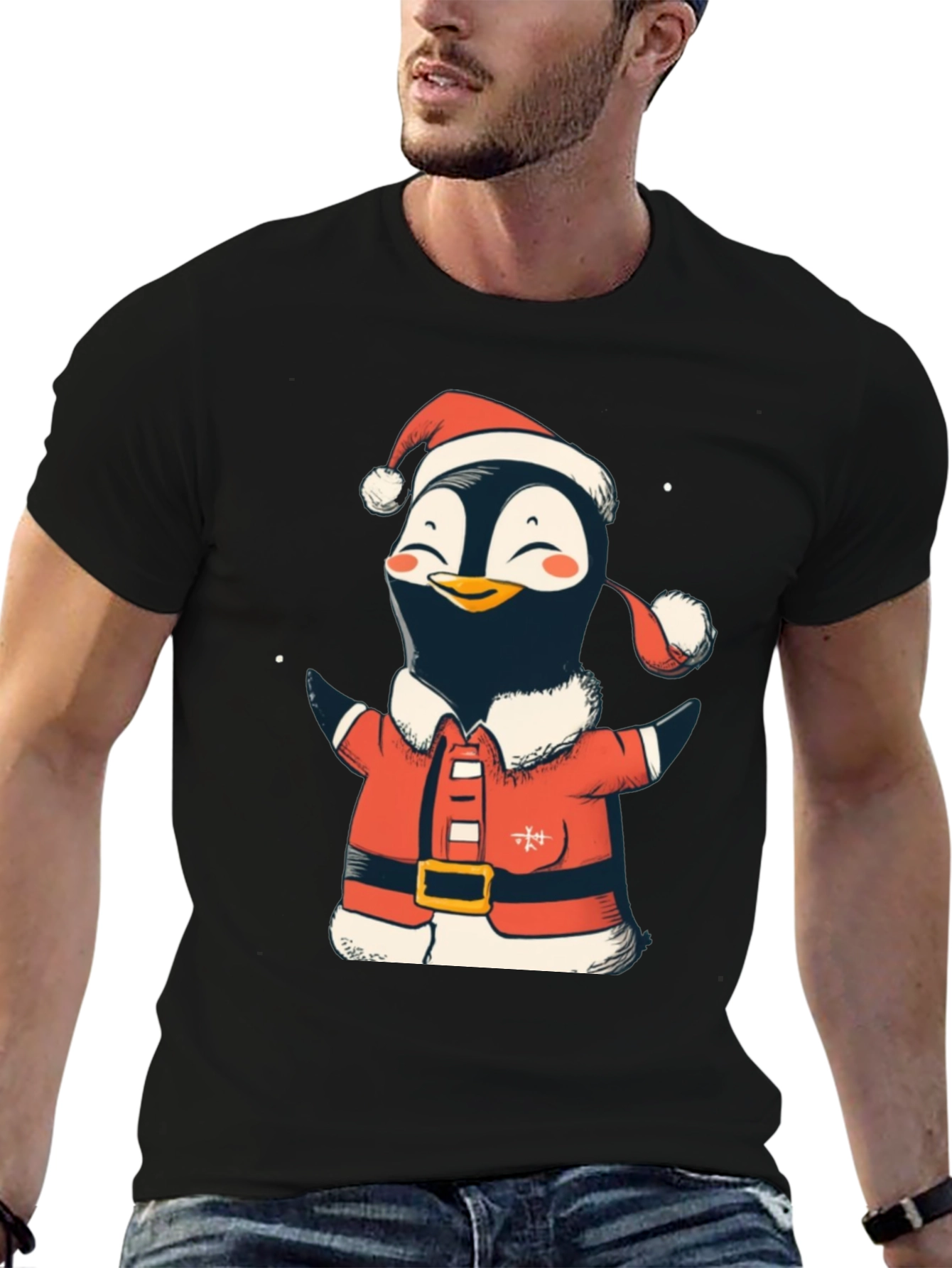 Festive Penguin Santa Shirt