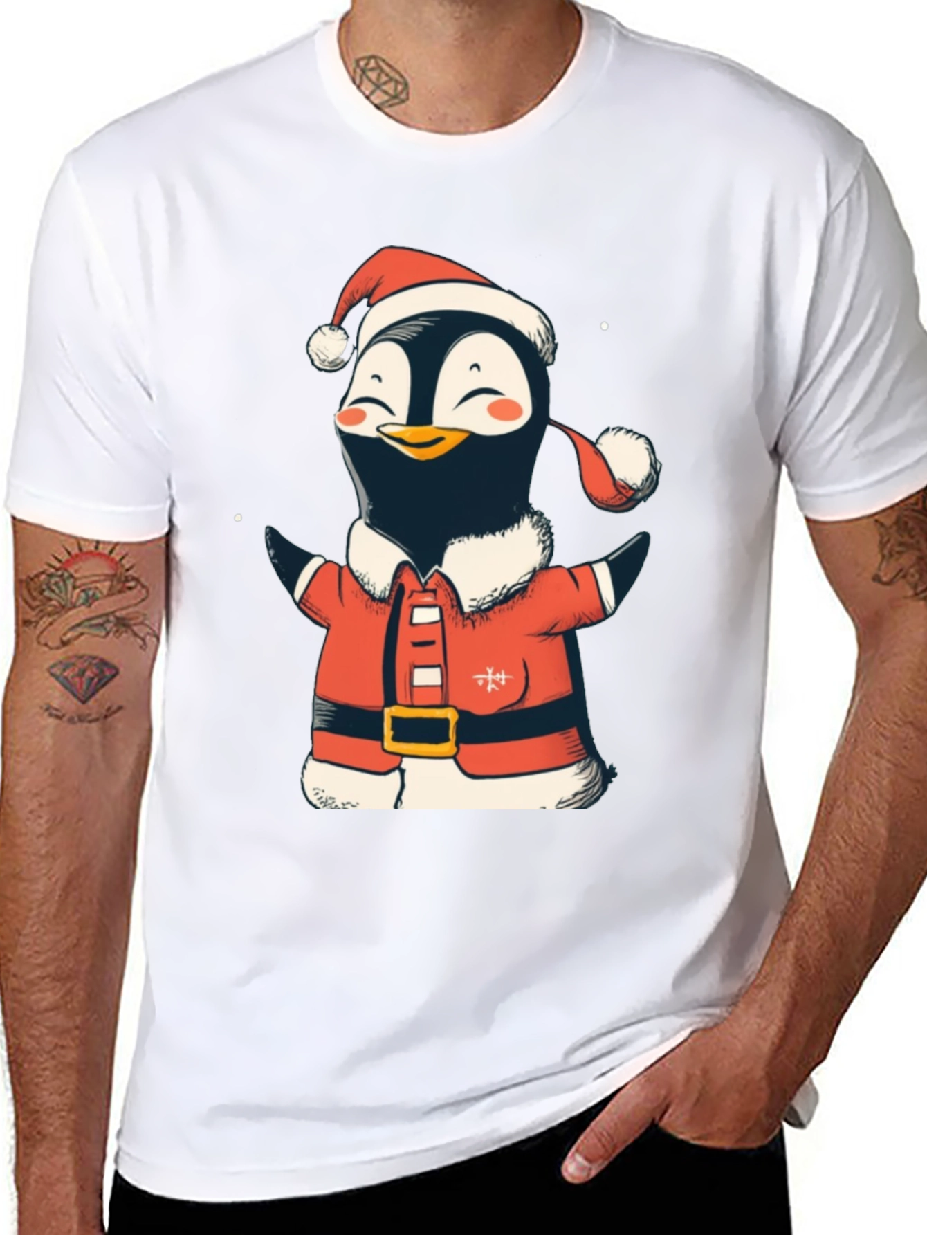 Festive Penguin Santa Shirt
