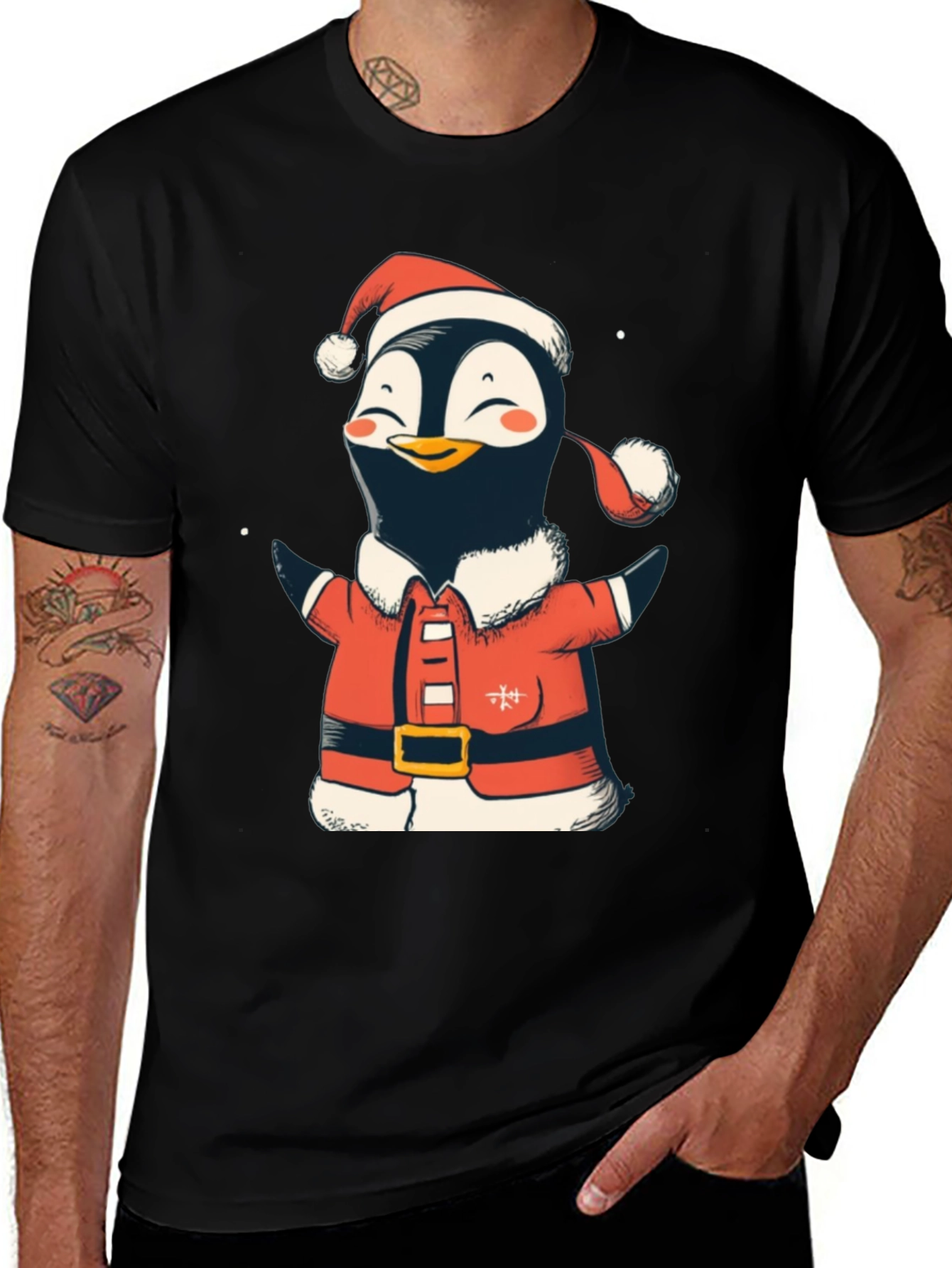 Festive Penguin Santa Shirt