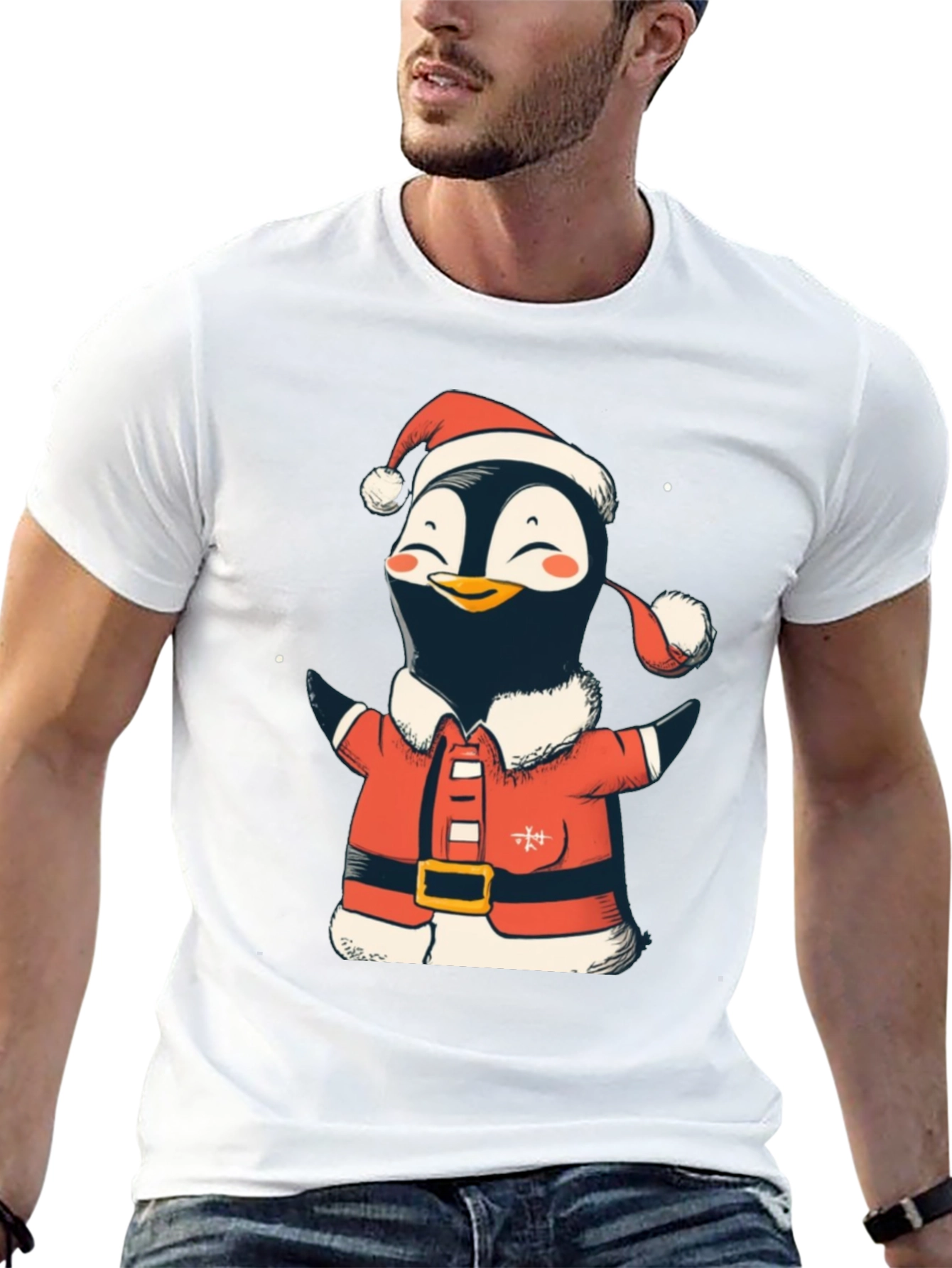 Festive Penguin Santa Shirt
