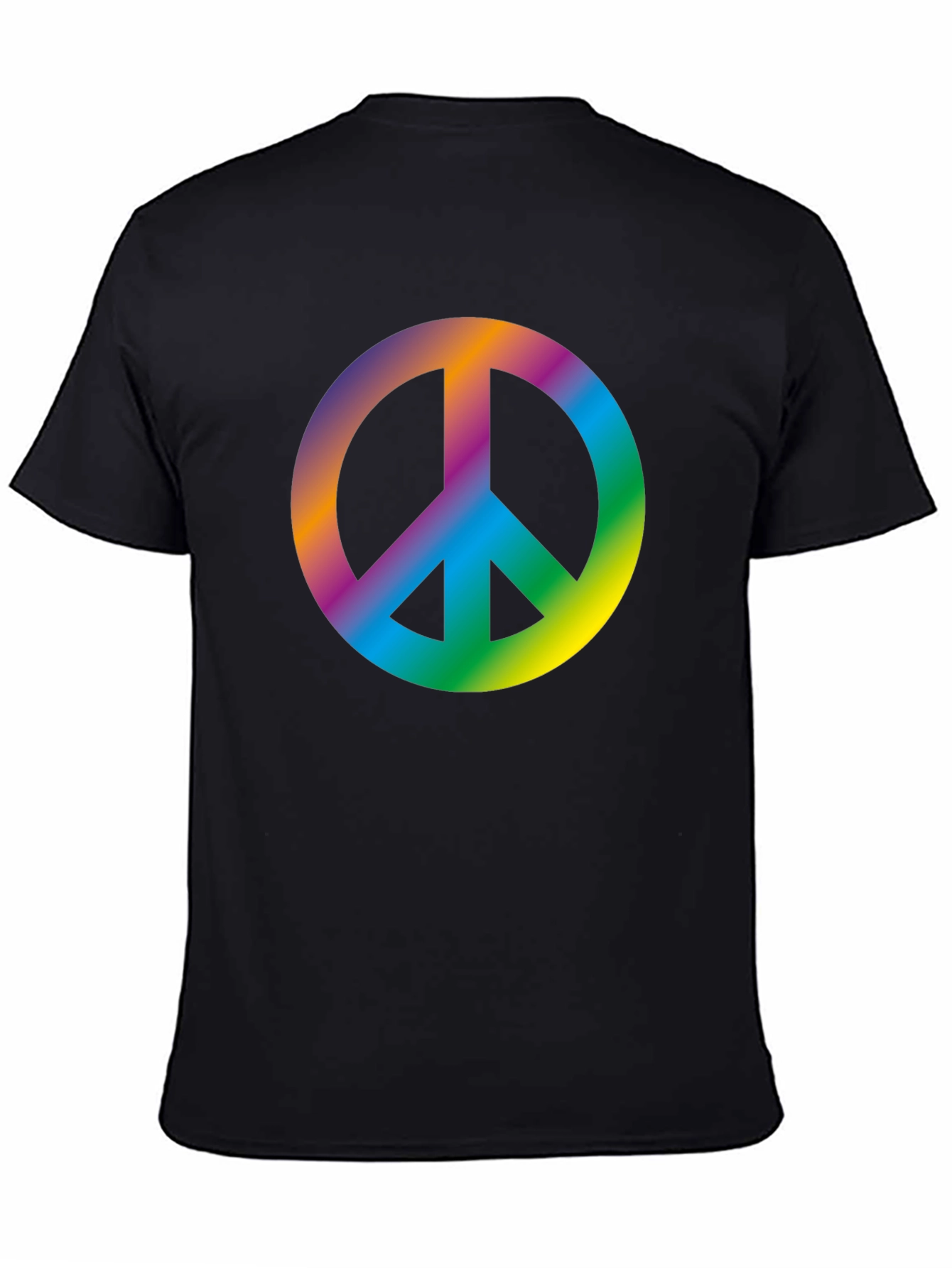 Rainbow Peace Sign Black T-Shirt