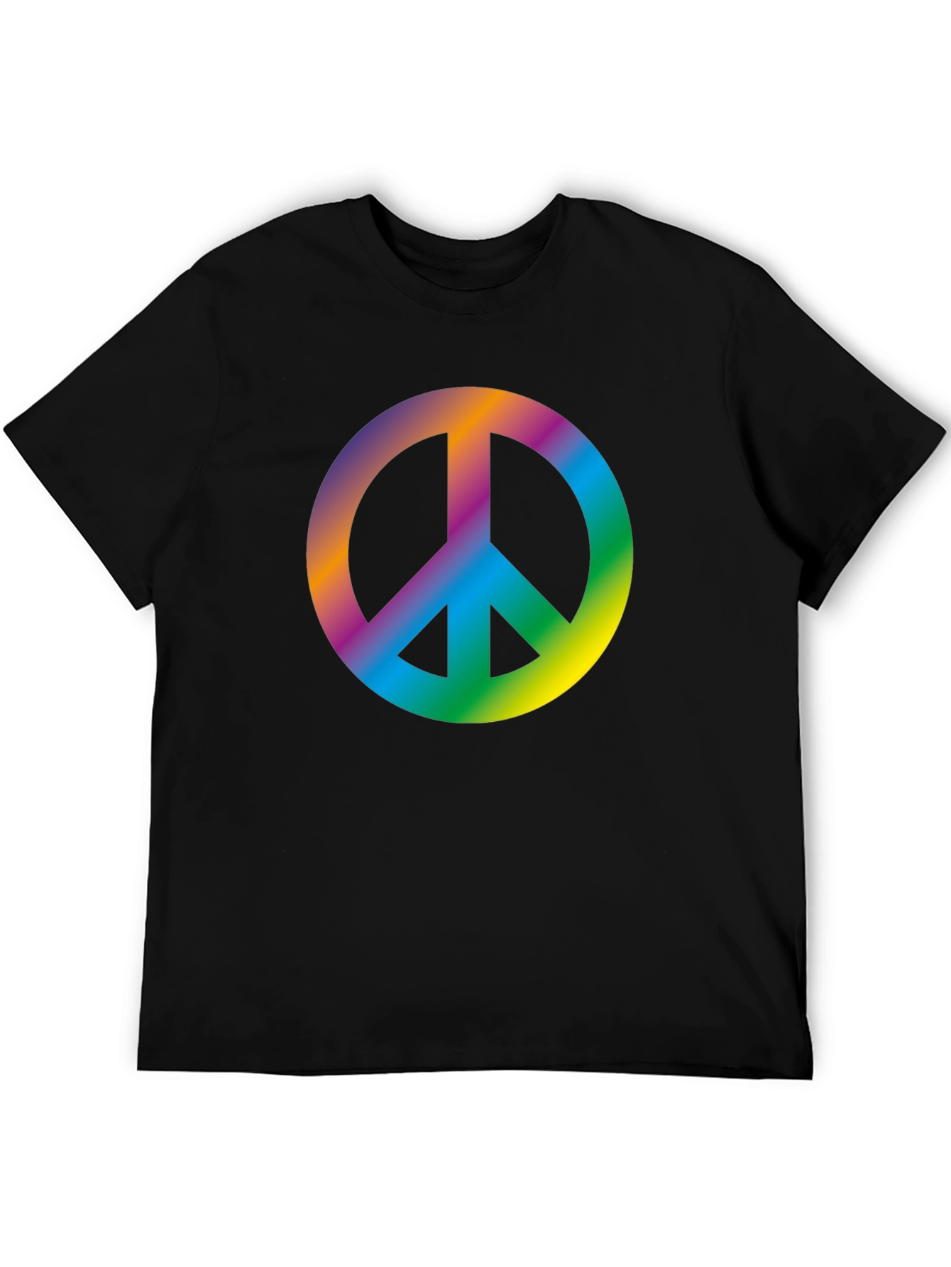 Rainbow Peace Sign Black T-Shirt