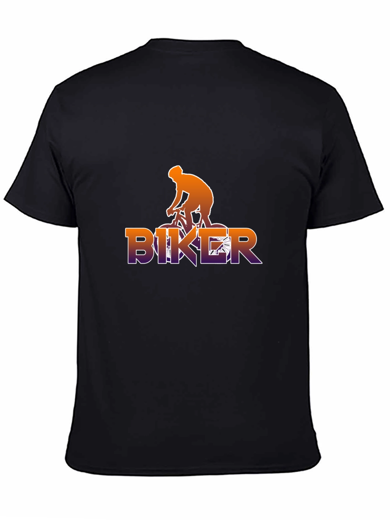 Biker Graphic Tee - Black Cotton T-Shirt