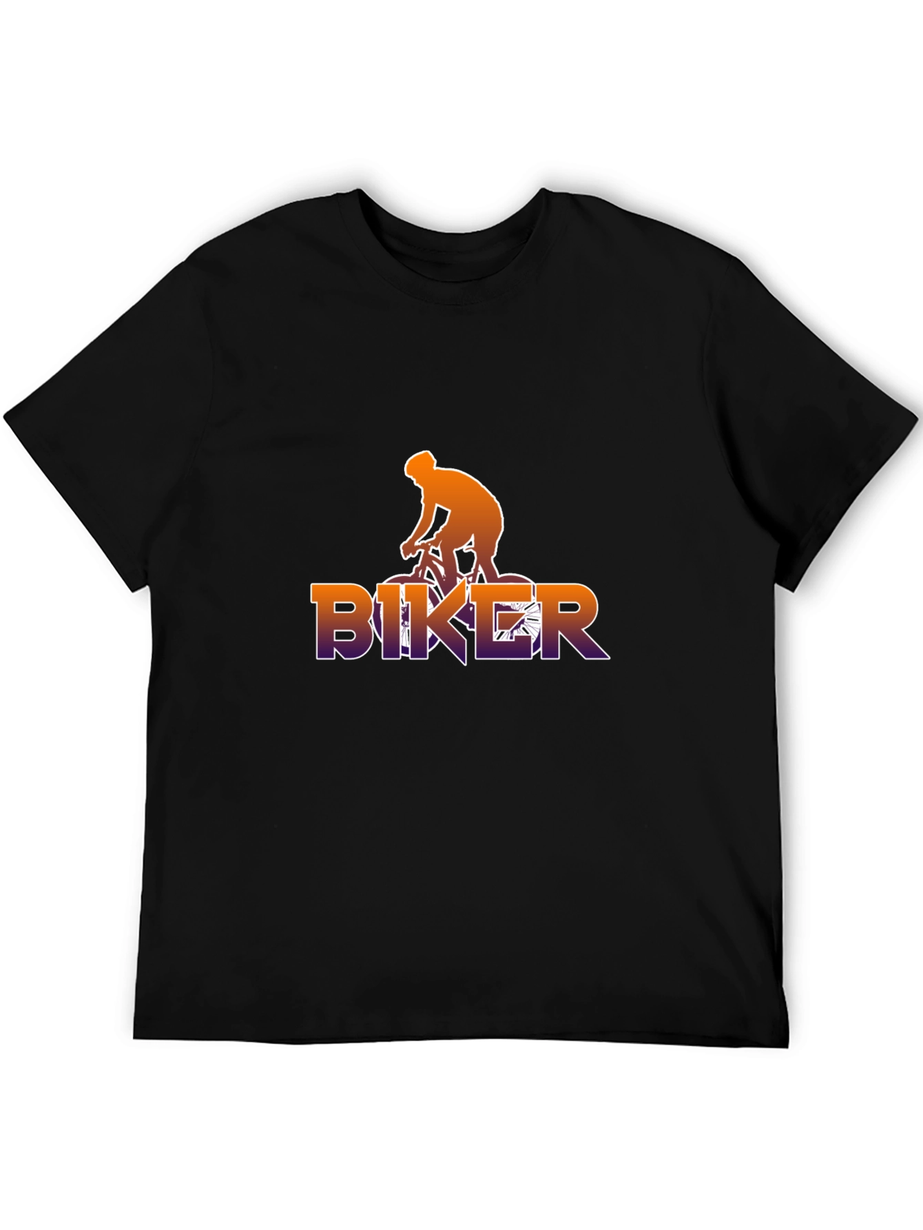 Biker Graphic Tee - Black Cotton T-Shirt