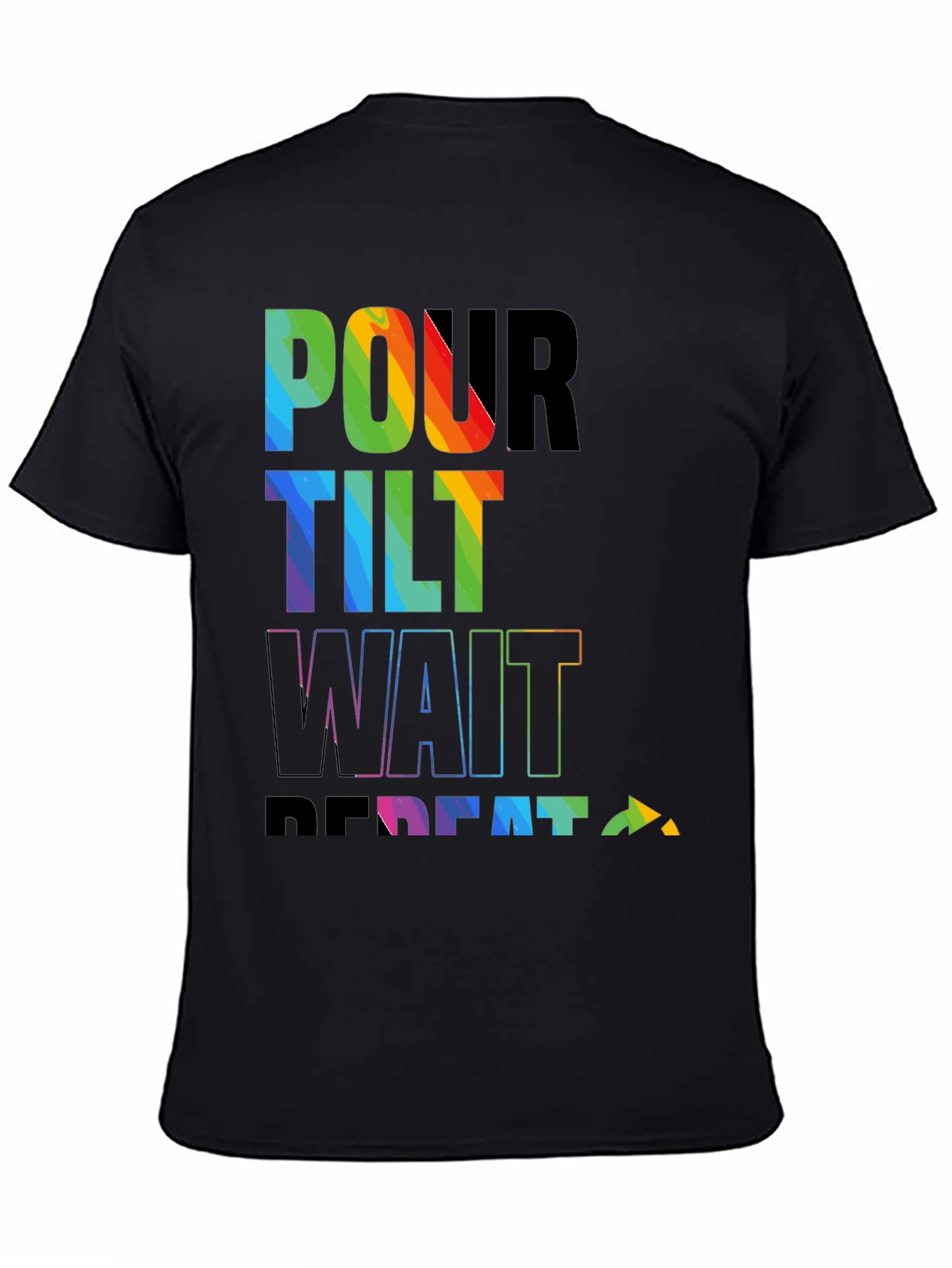 Pour Tilt Wait Repeat Rainbow Graphic T-Shirt