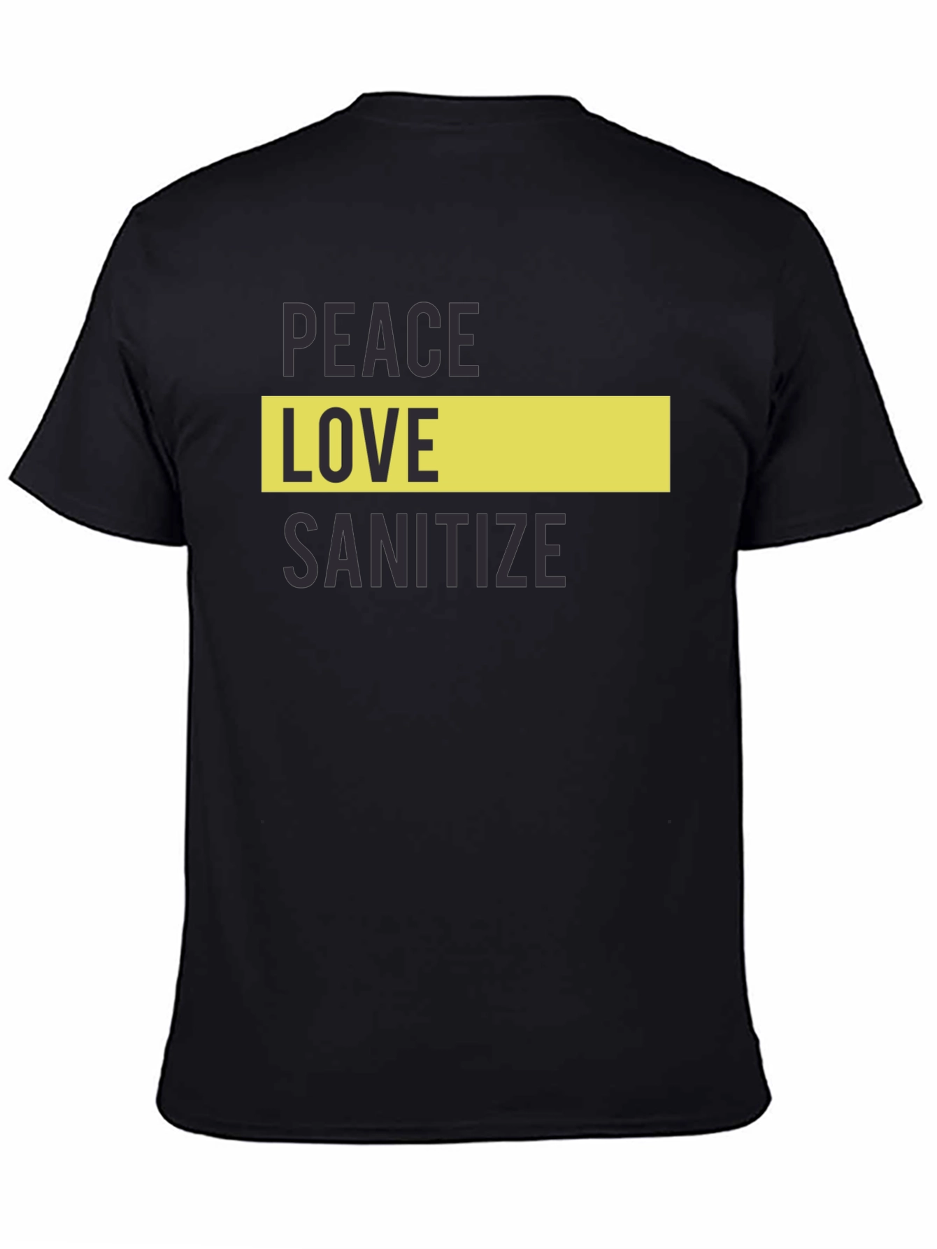 Peace Love Sanitize Black T-Shirt