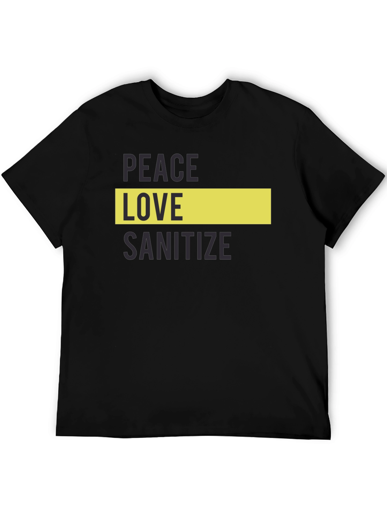 Peace Love Sanitize Black T-Shirt