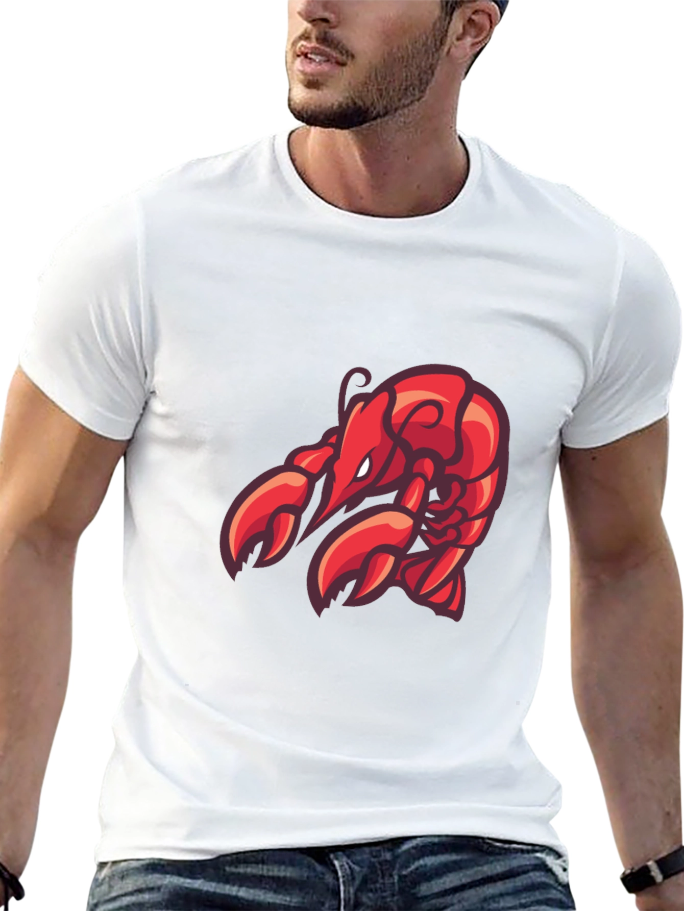Lobster Graphic Tee - Black Cotton T-Shirt