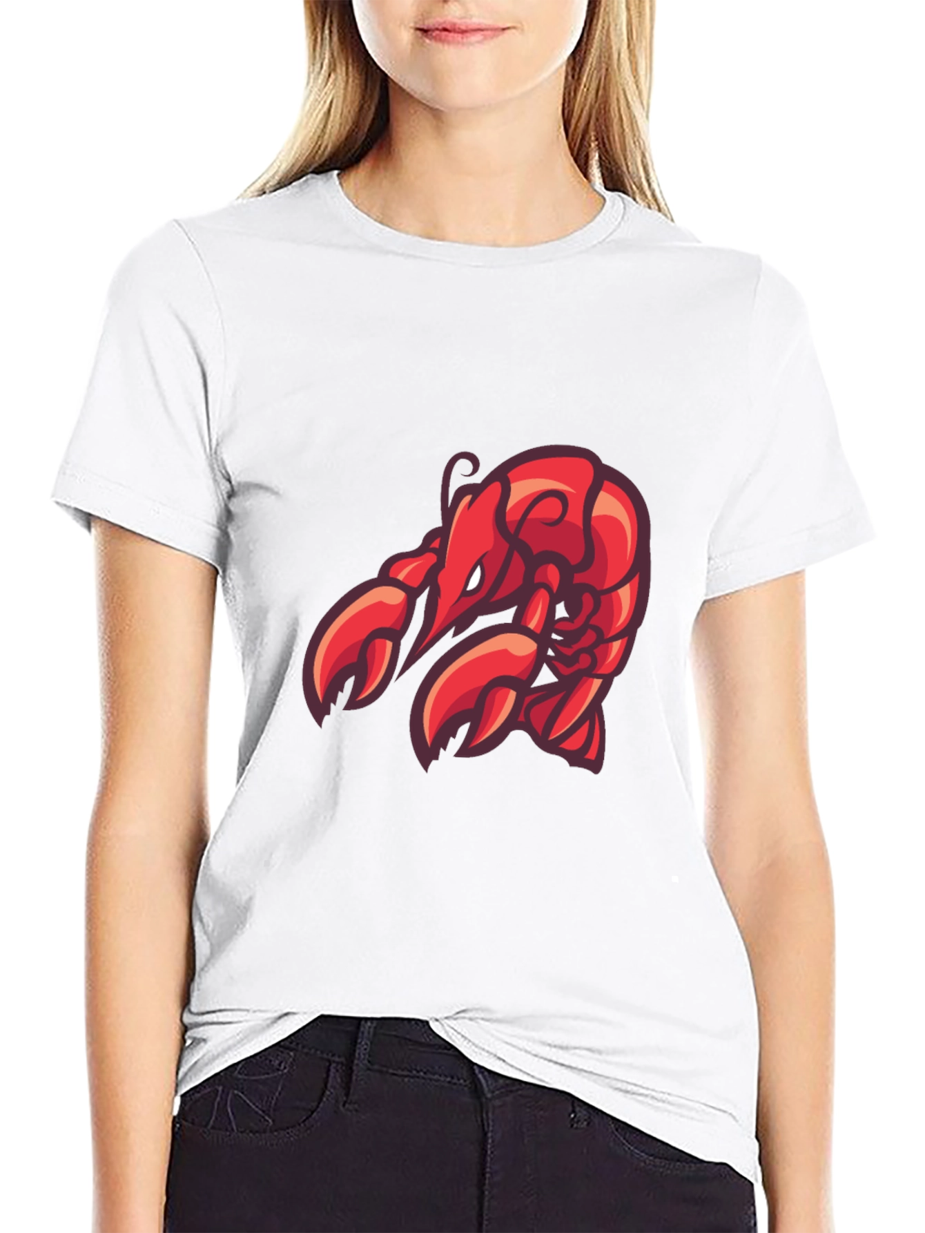 Lobster Graphic Tee - Black Cotton T-Shirt
