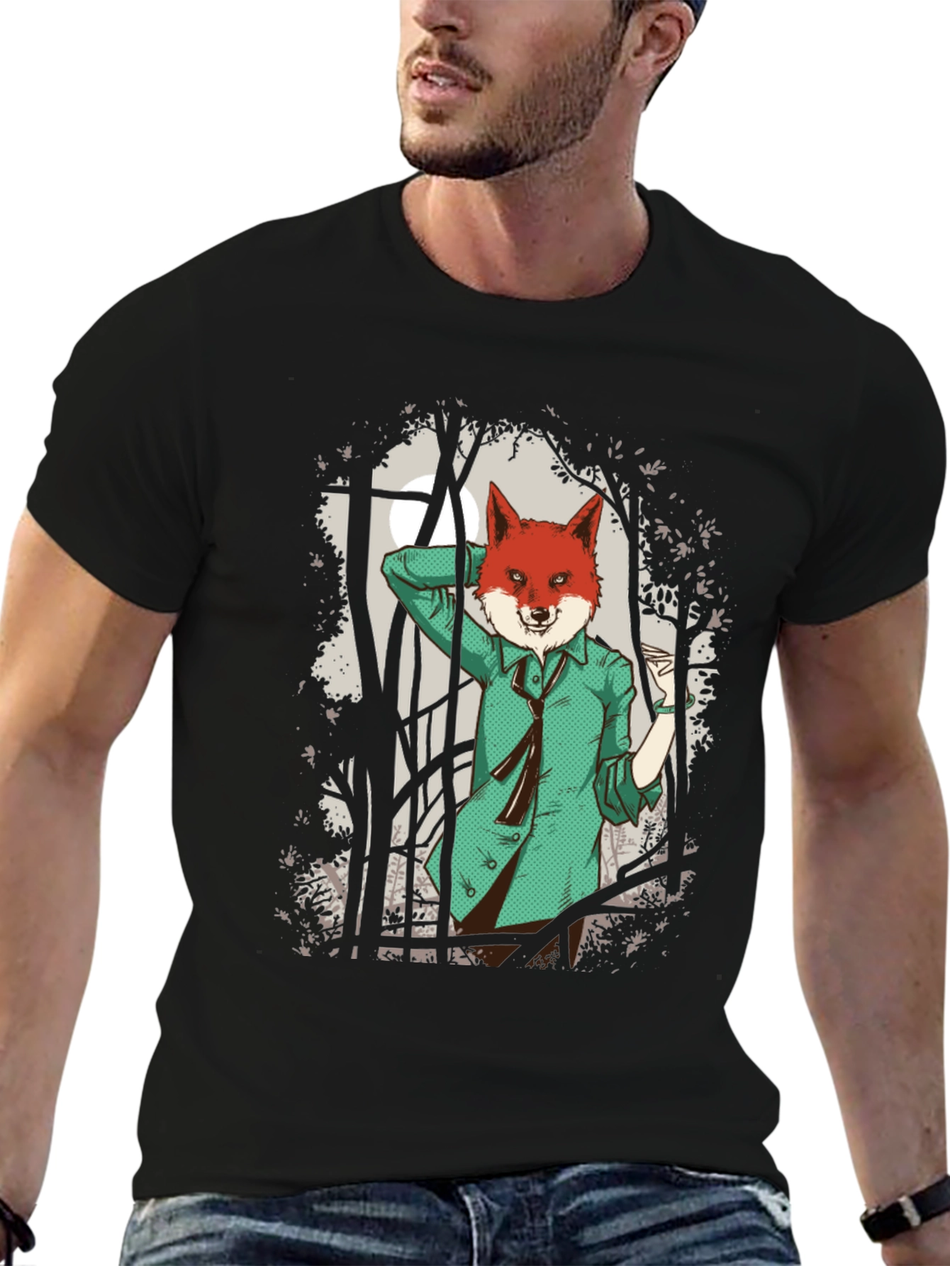 Fox in Suit Graphic Tee - Urban Style