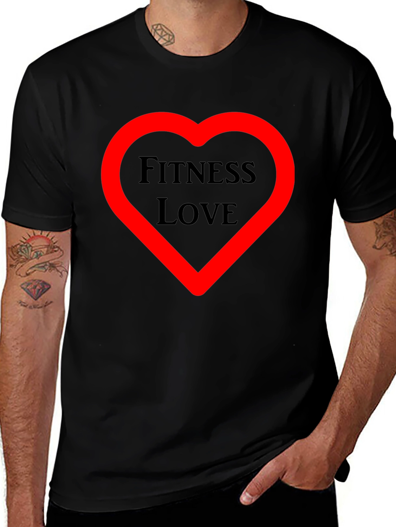 Fitness Love Graphic Tee - Workout Motivation Shirt