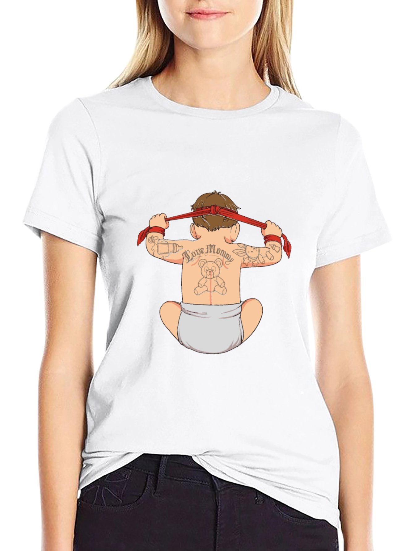 Tattooed Baby Graphic Black T-Shirt