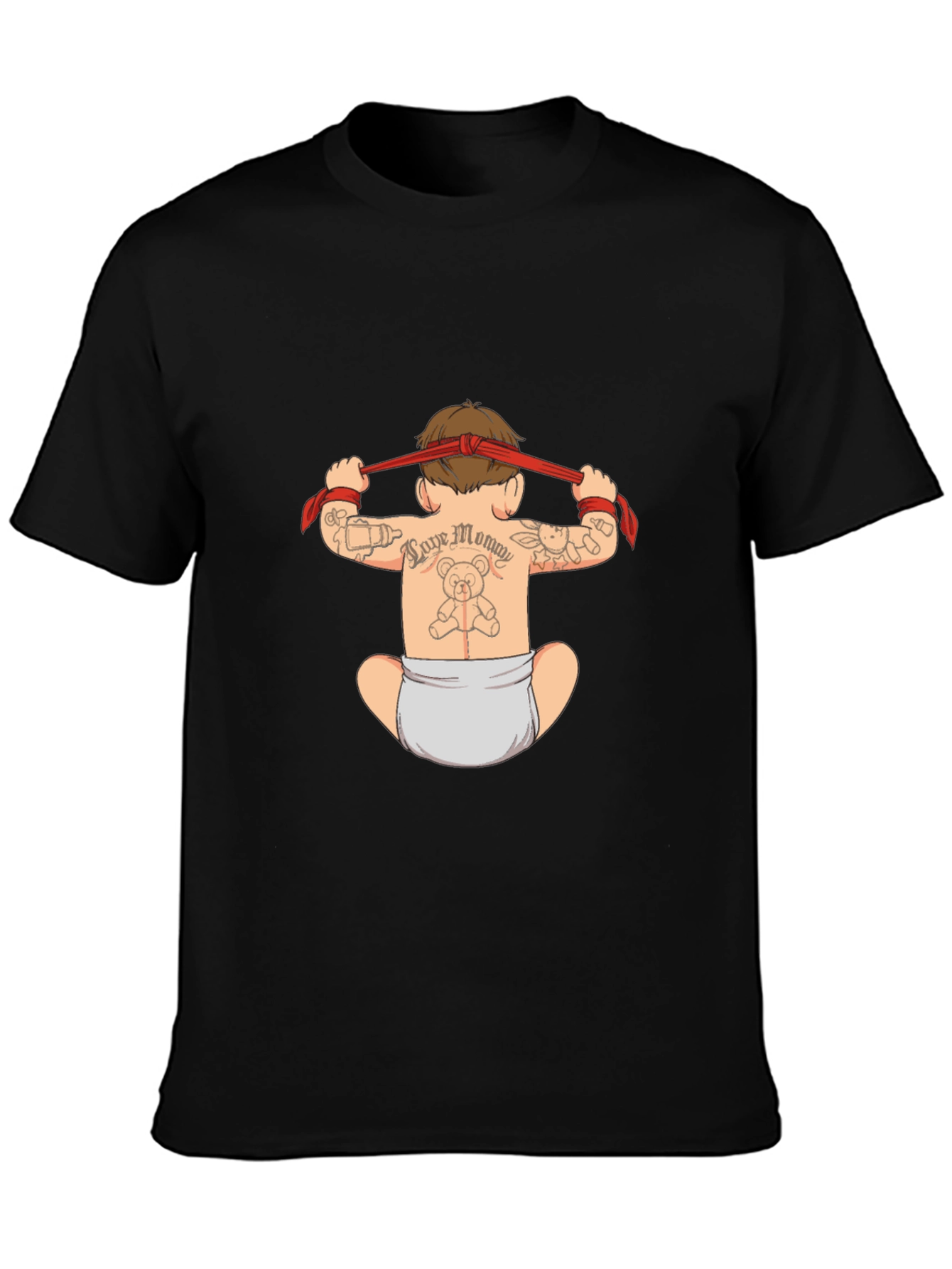 Tattooed Baby Graphic Black T-Shirt