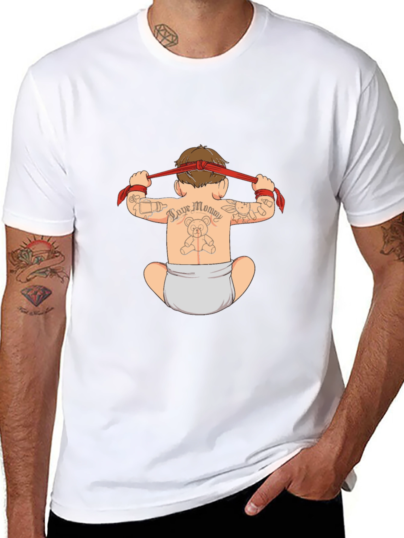 Tattooed Baby Graphic Black T-Shirt