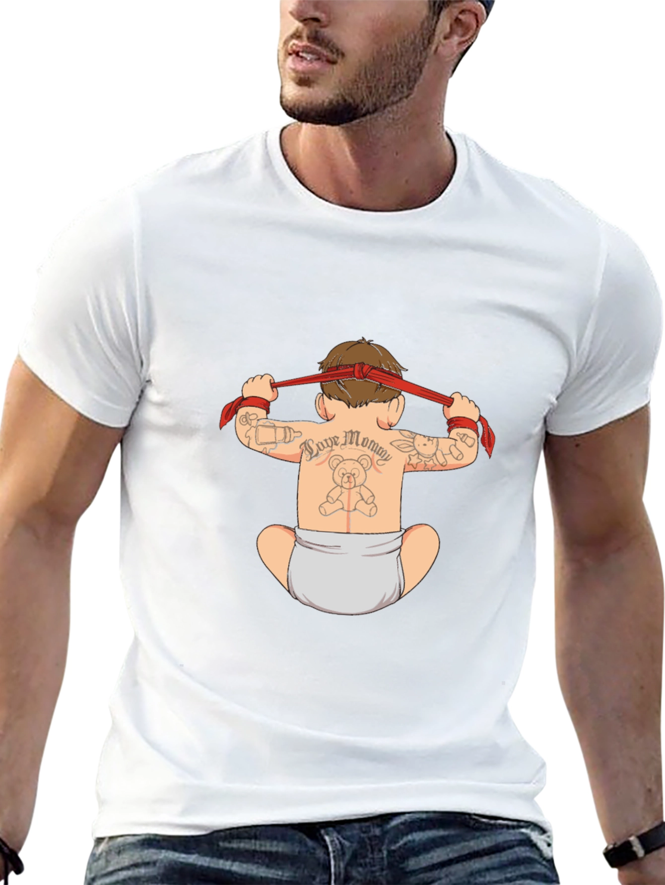 Tattooed Baby Graphic Black T-Shirt