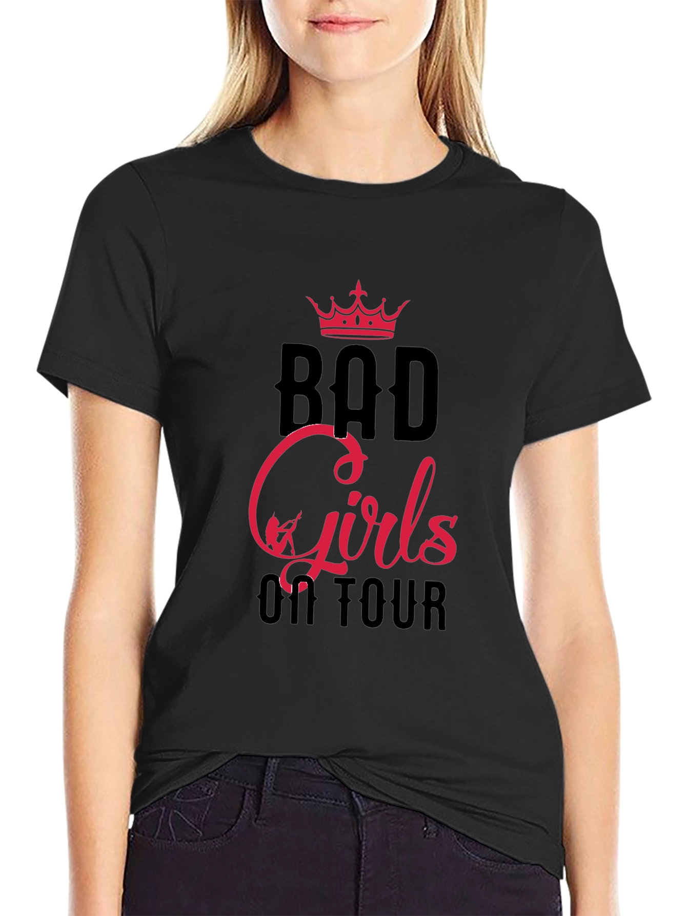 Bad Girls on Tour Black Graphic T-Shirt