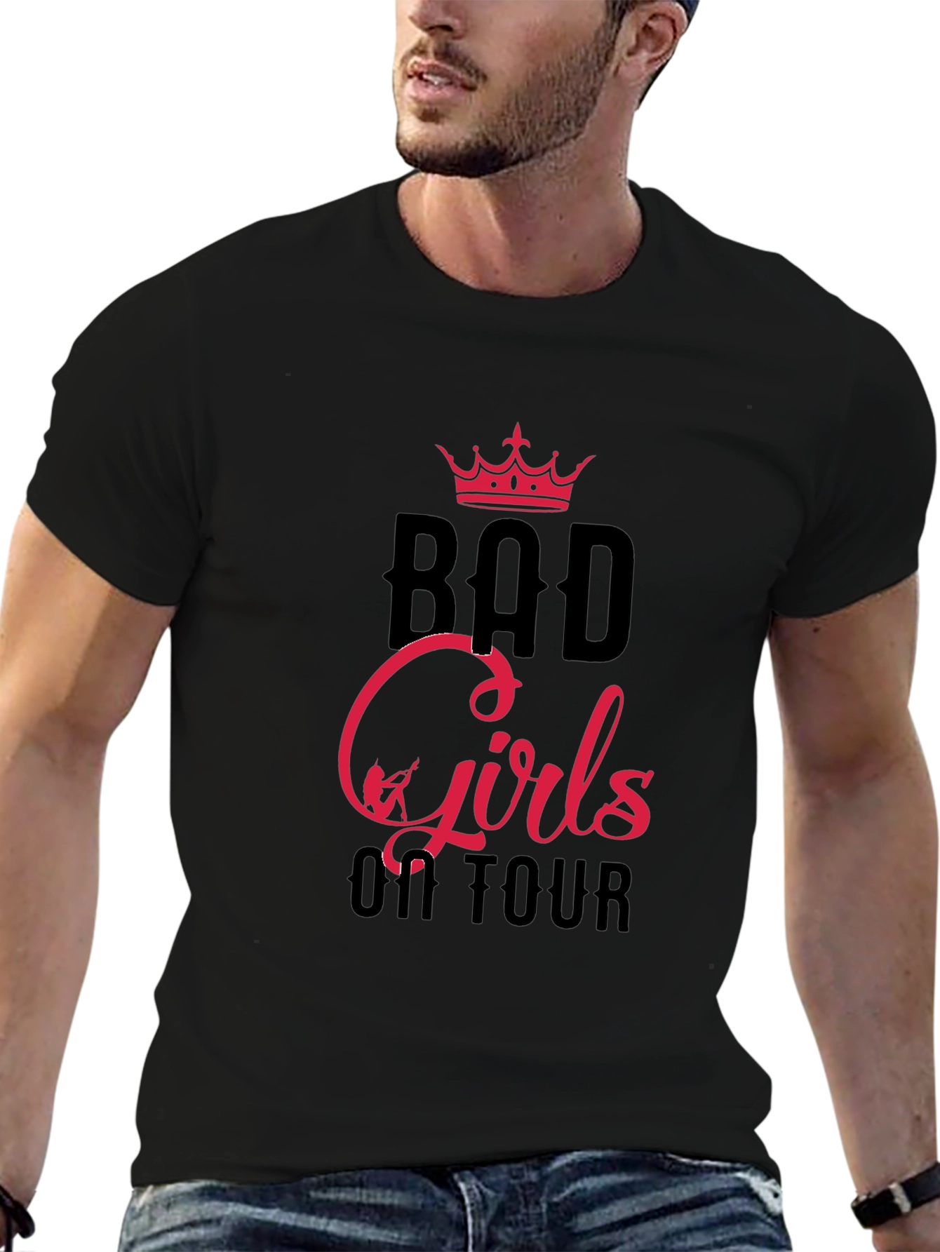 Bad Girls on Tour Black Graphic T-Shirt