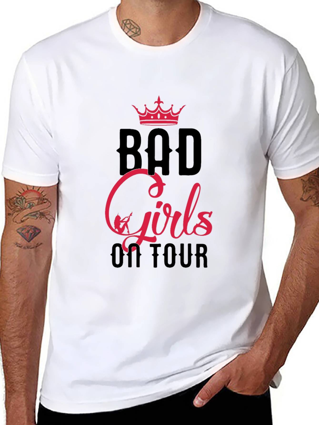 Bad Girls on Tour Black Graphic T-Shirt