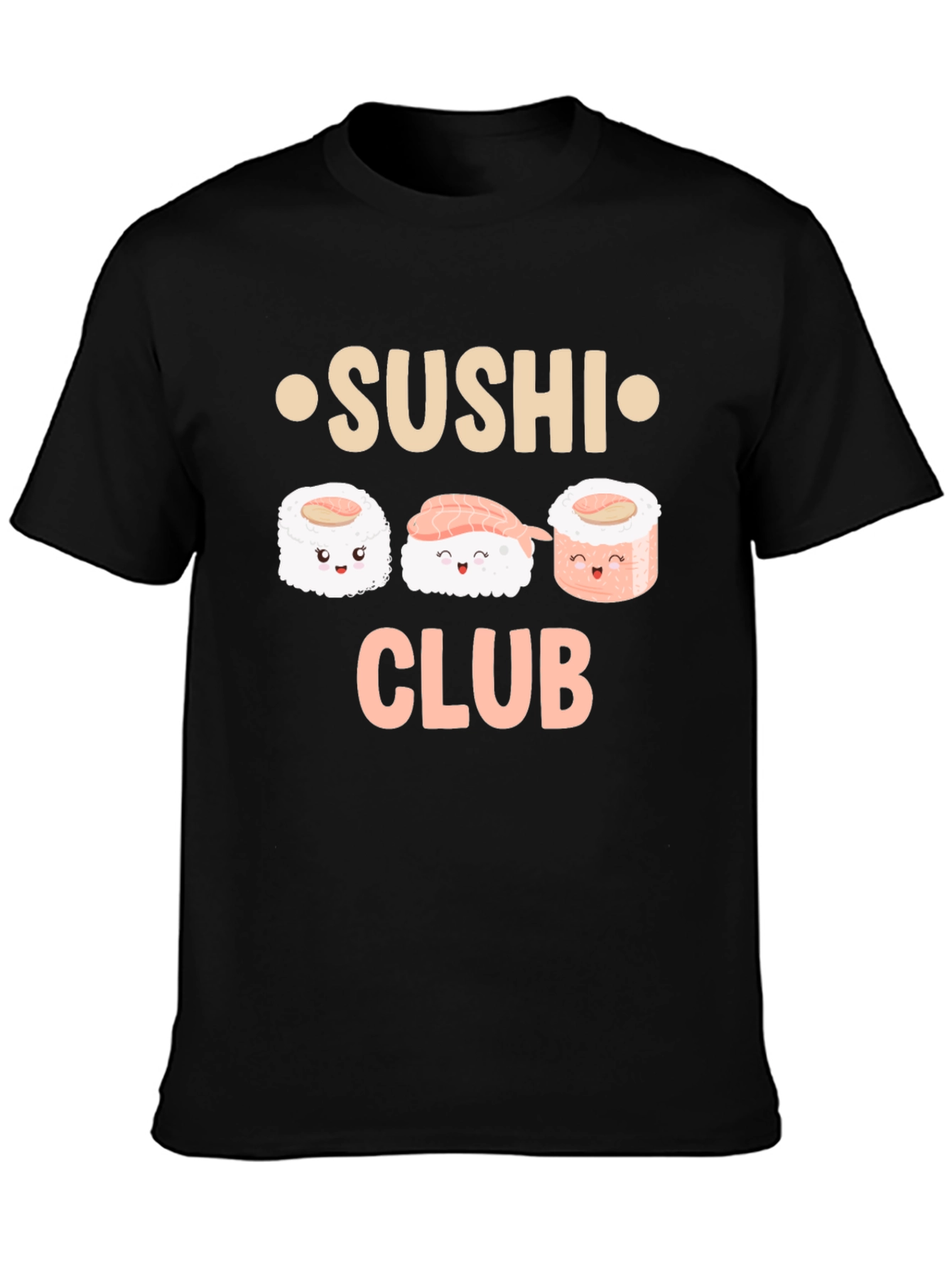 Sushi Club Graphic Tee - Black Cotton T-Shirt