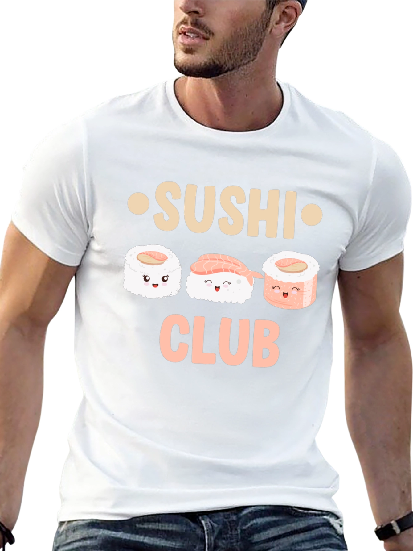 Sushi Club Graphic Tee - Black Cotton T-Shirt