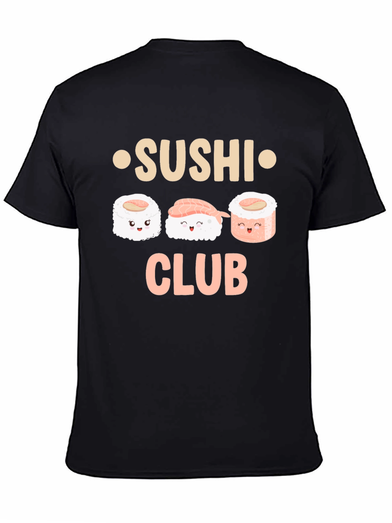 Sushi Club Graphic Tee - Black Cotton T-Shirt